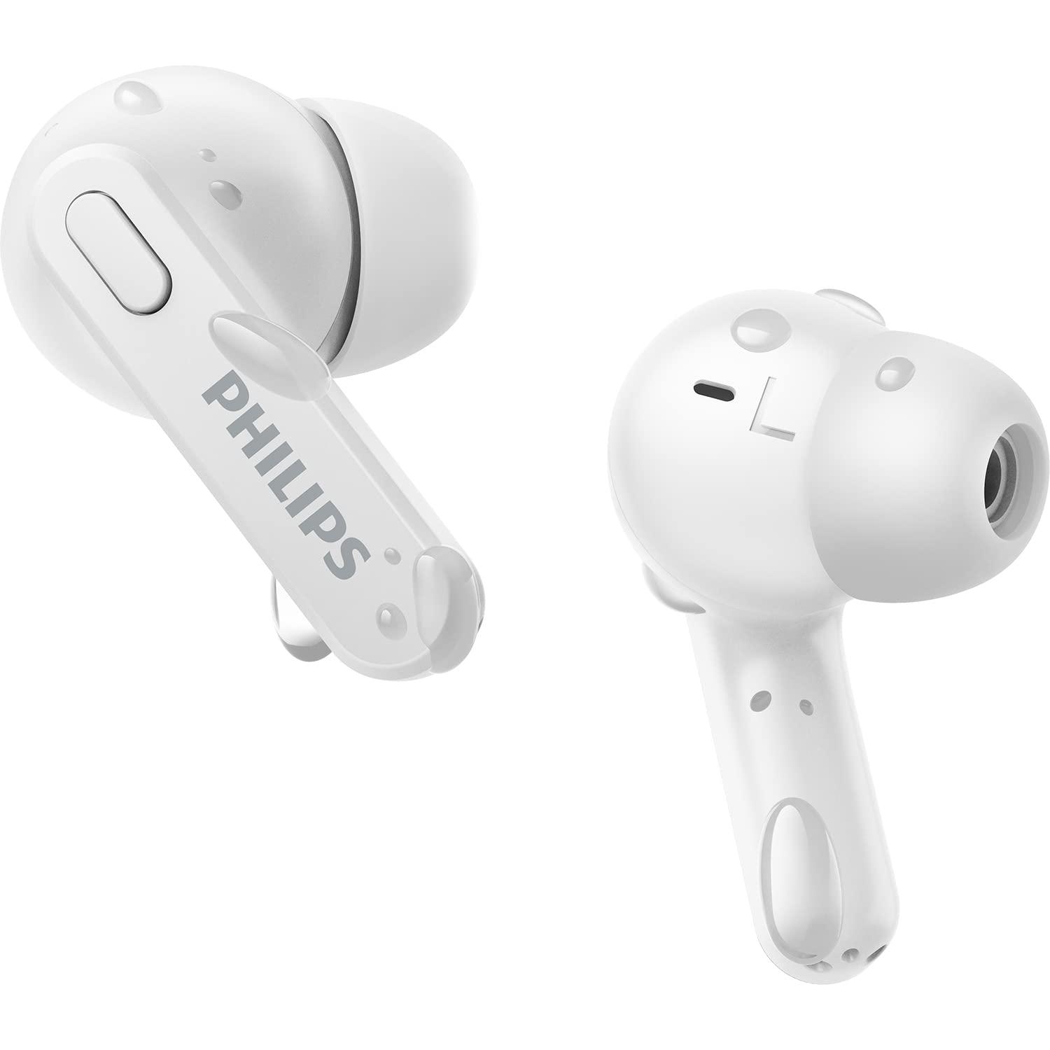 PHILIPS Philips True Wireless Earbuds, TWS Bluetooth 5 Headphones, 13mm Drivers, AI Mic for Clear Calls, IPX4 Waterproof, 18 Hours Playtime, Compatible w/iPhone Android & Bluetooth Devices,