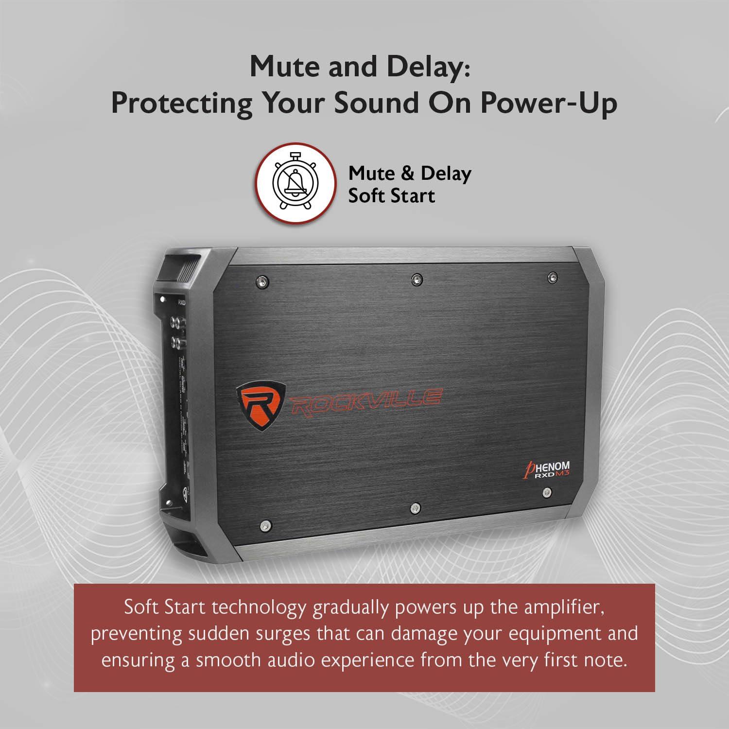 Rockville Rockville RXD-M3 4000W Mono 1-Ohm Car Amplifier, High-Speed MOSFET, Adjustable 12dB Crossover, LED, Remote Sub Control, Perfect for Car Audio and Subs