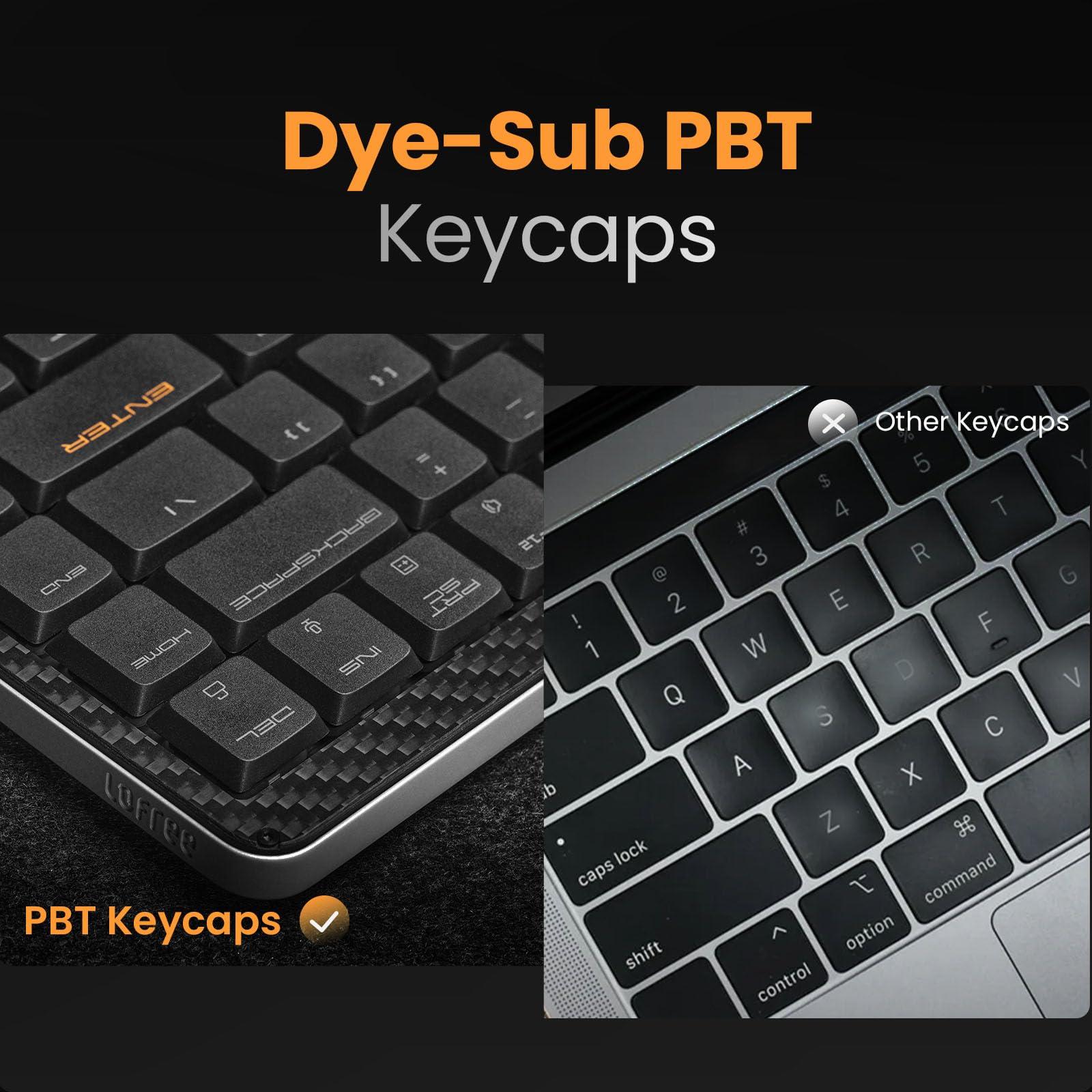 LOFREE LOFREE Edge Low Profile Mechanical Keyboard, 75% Rechargeable Bluetooth and Wired Connection for Window, Mac OS/POM Switches 2.0, Carbon Fiber Top Case, Mg Alloy Bottom Case (Volcano Grey)