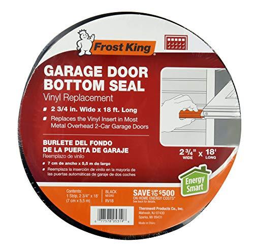 Frost King Frost King RV18 Vinyl 2-Car Garage Door Bottom Weather-Seal Replacement, Black