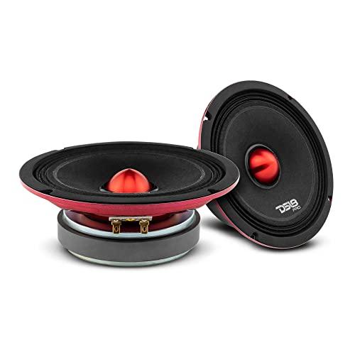 DS18 DS18 PRO-X6.4BMSL Slim Loudspeaker - 6.5", Midrange, Red Aluminum Bullet, 500W Max, 250W RMS, 4 Ohms - Premium Quality Audio Door Speakers for Car or Truck Stereo Sound System (1 Speaker)