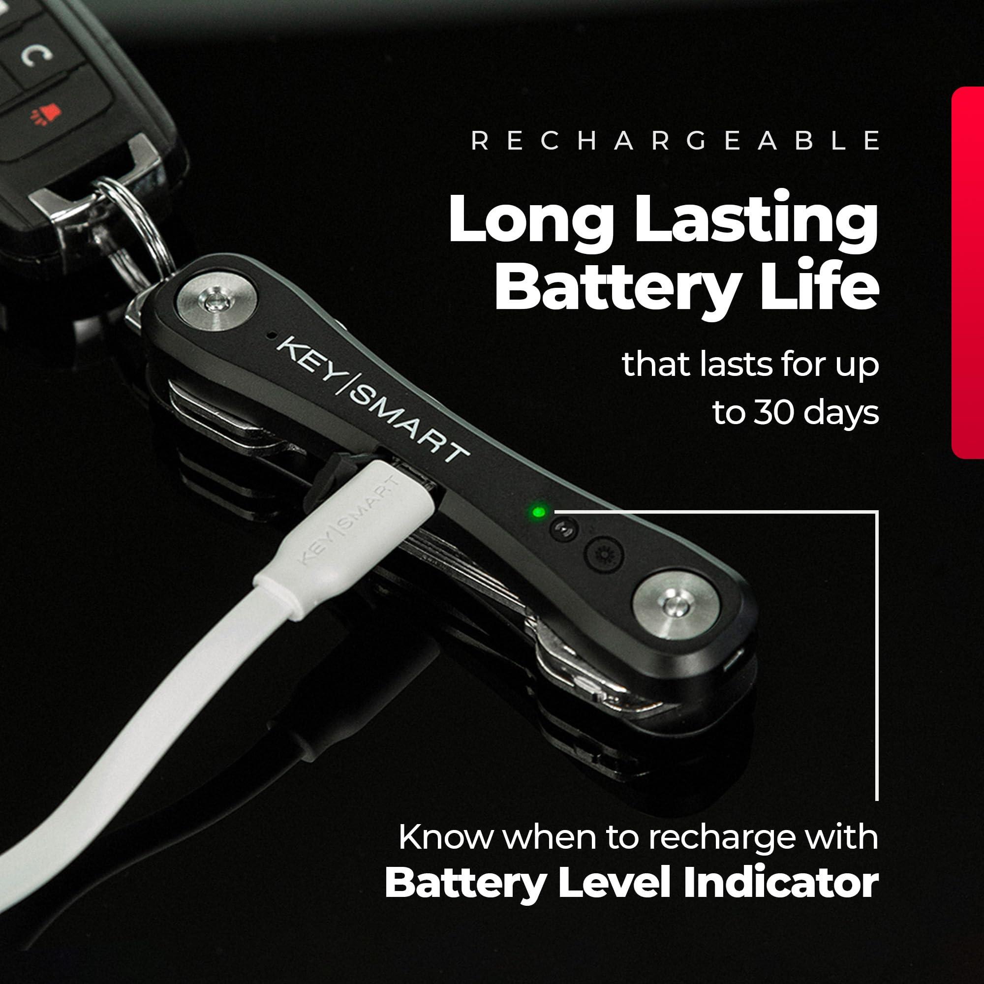 KEY SMART KeySmart iPro Smart Key Tracker - Apple Find My App Compatible, Find Your Lost Keys Key Organizer Keychain Holder, Compact Trackable Key Chain Keyholder, LED Flashlight (up to 14 Keys, Black)