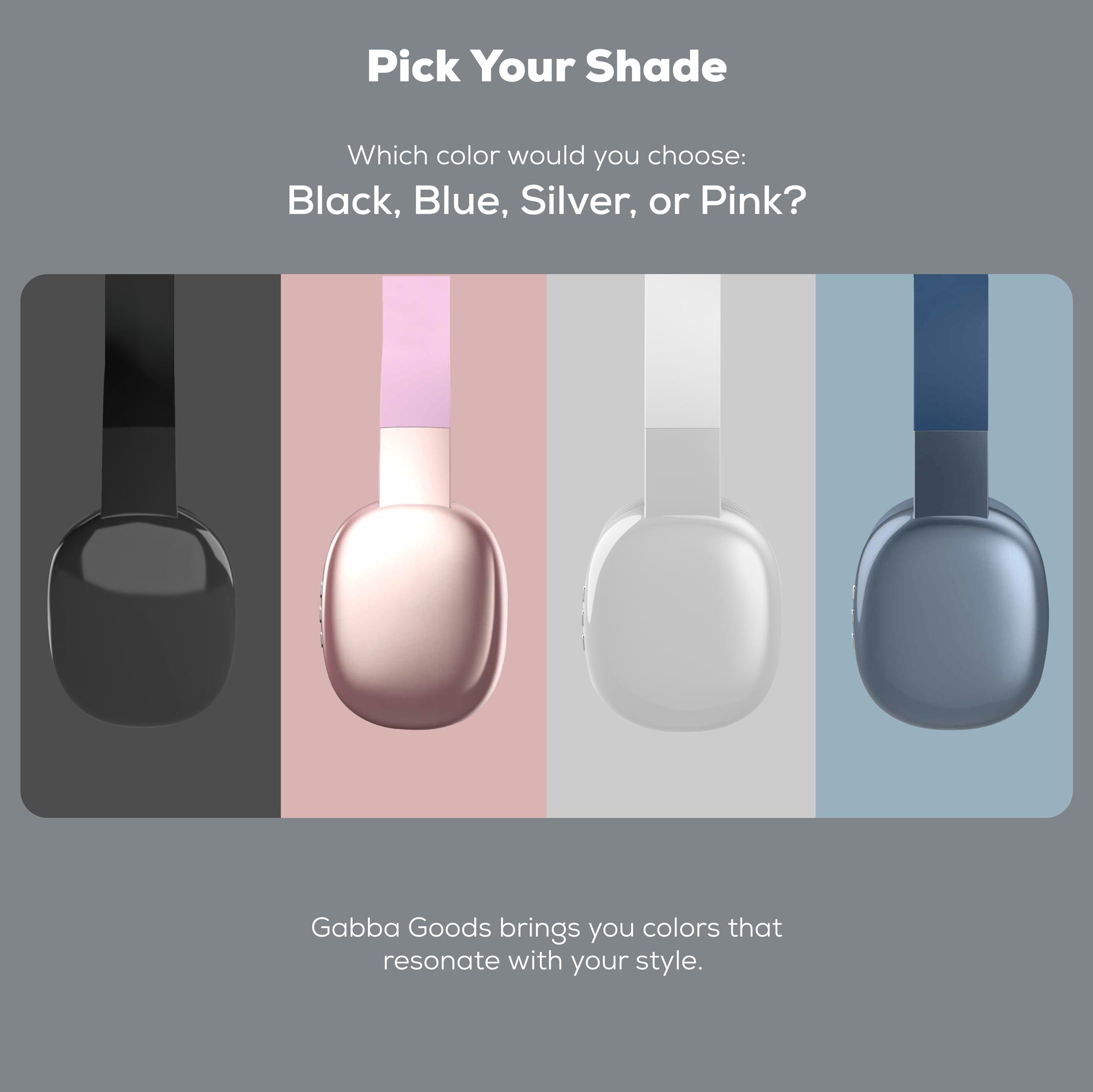 Gabba Goods Gabba Goods Wireless Over Ear Bluetooth Headphones with Microphone - Wireless Headset -Noise Reduction - Bluetooth, Wired,Built in Micro SD for Travel, Home, Work TV,PC,Gaming,Cellphone (Pink)