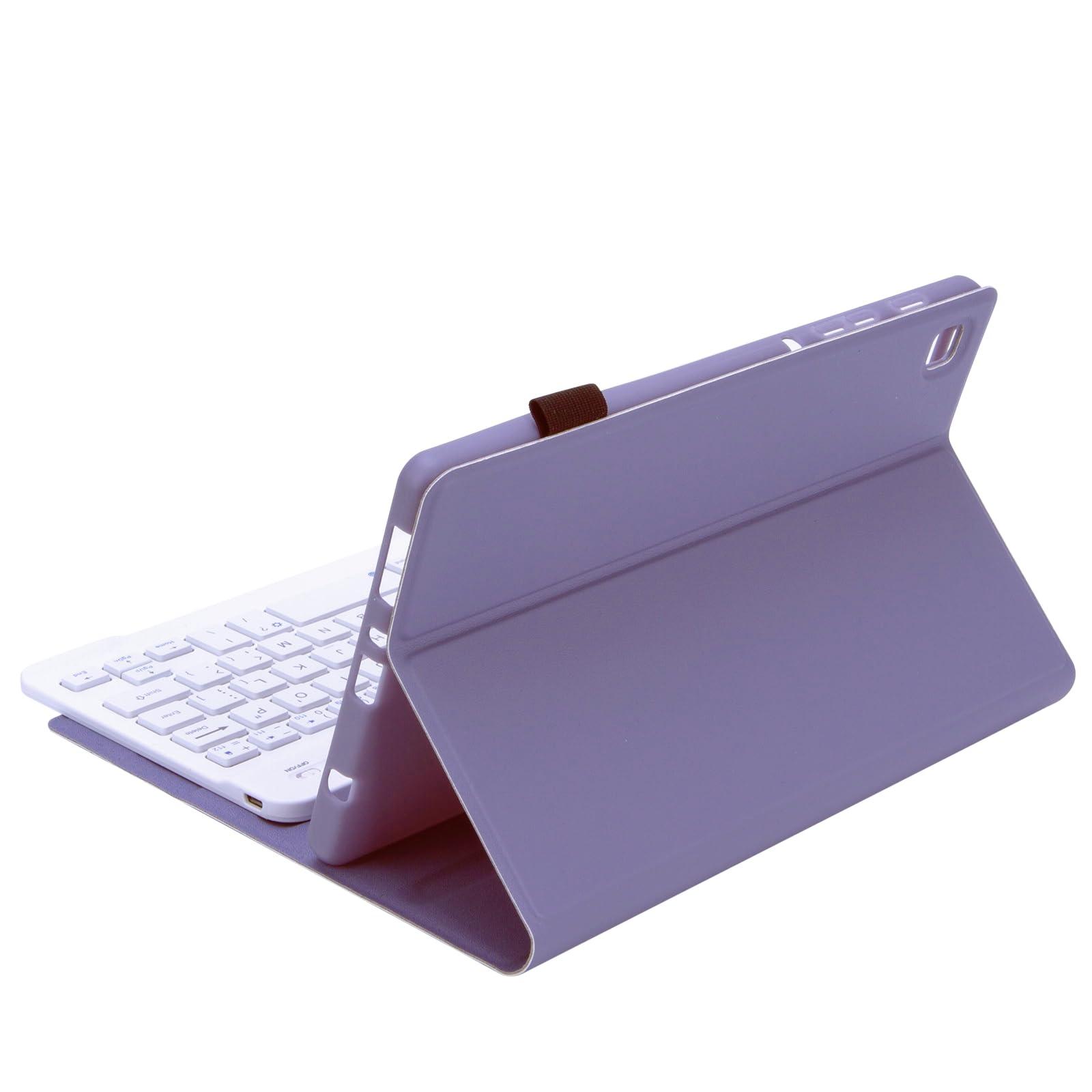 Lrufodya Lrufodya Keyboard Case for Samsung Galaxy Tab A7 Lite 8.7" 2021, Candy Colors Detachable Wireless Keyboard with Slim Cover for Model SM-T220 T225 T227 (Purple)