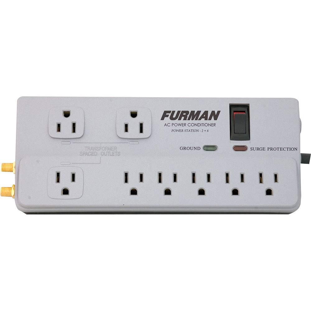 Furman PST-2+6 Power Station Home Theater Power Conditioner with (2) Extension Cable (18 AWG, Black, 3\') Bundle