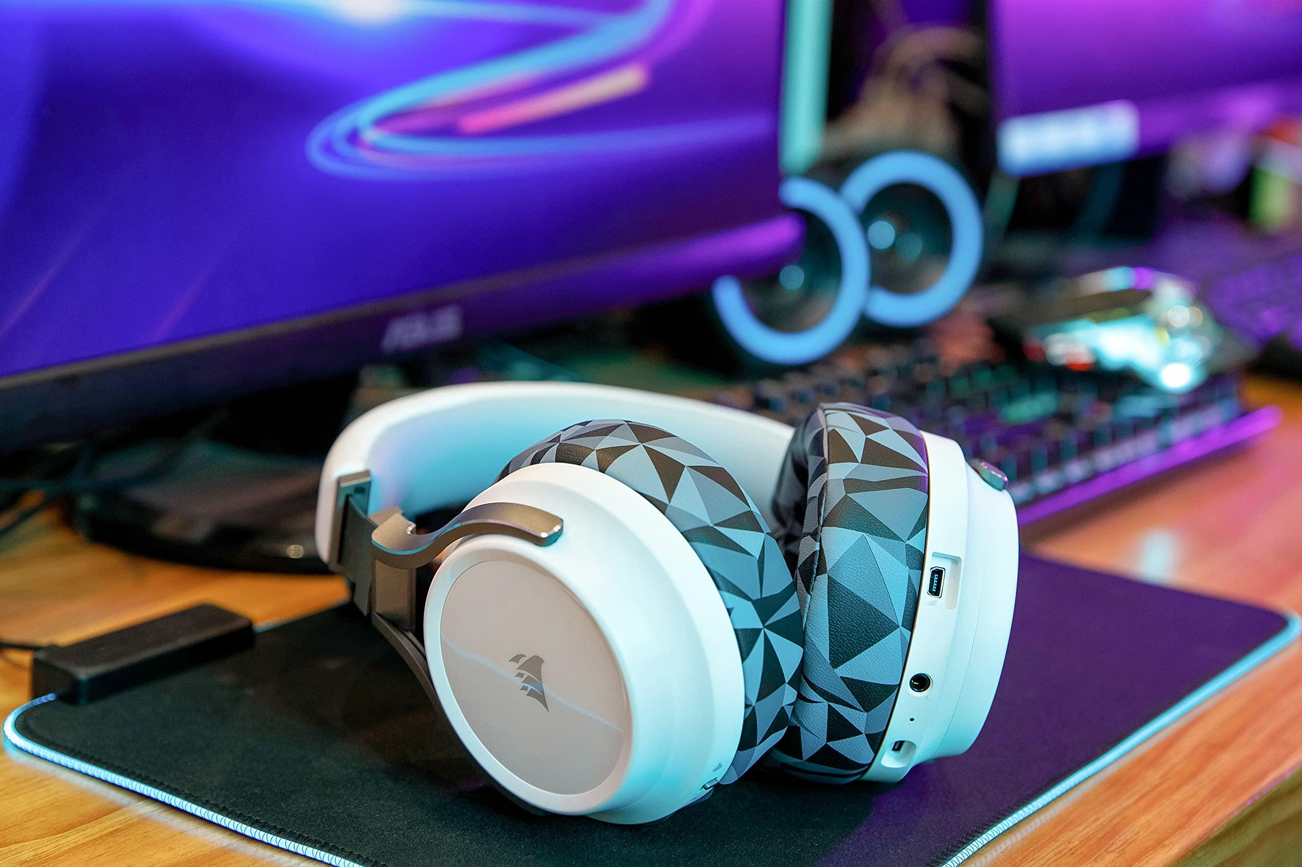 WC WC Upgraded Replacement Earpads for Corsair Virtuoso Gaming Headset Made by Wicked Cushions | Improved Durability, Thickness, Softer Leather, and Sound Isolation | (Geo Grey)