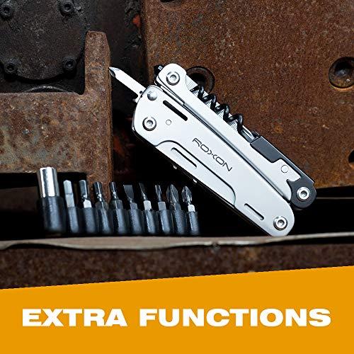 Roxon ROXON S801 16-in-1 STROM Multitool Pliers-Pocket Multi Tool, Multitool with Bits Group. Multi Tool for Survival, Camping, Hunting and Hiking