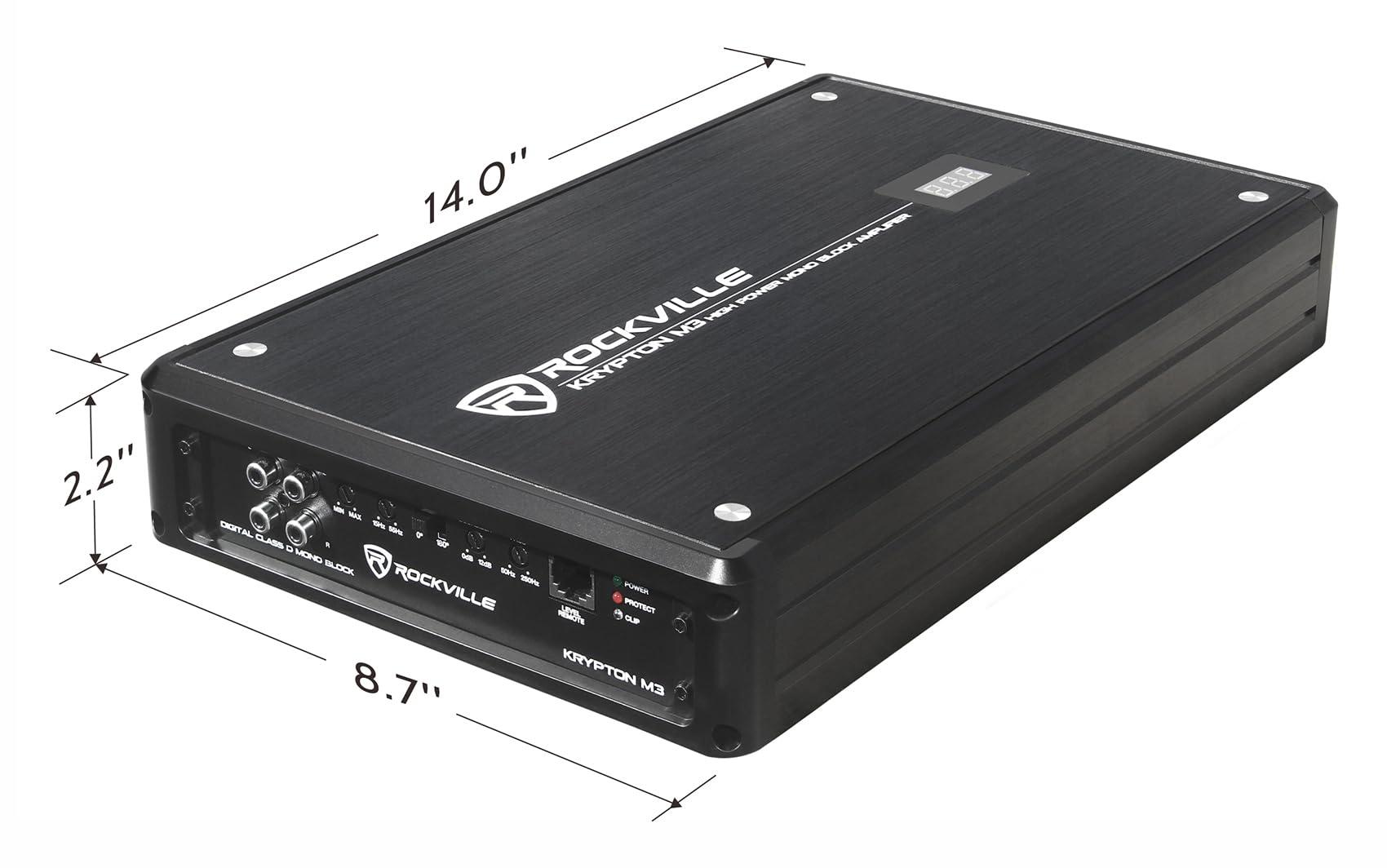 Rockville 2 Rockville K5 W15K5S2 15" 2000w Subwoofers+Sealed Sub Box+Mono Amplifier+Wires