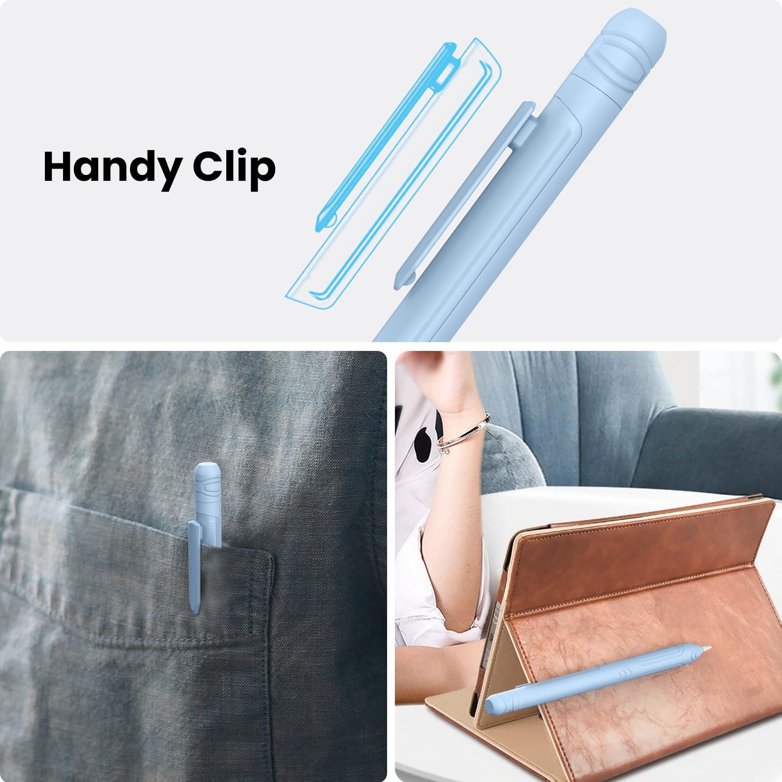 Delidigi Delidigi Pencil Case with Clip for Apple Pencil 1st Generation, Soft Silicone Shockproof Sleeve Protective Cover Grip Accessories Compatible with Apple Pencil 1st Generation