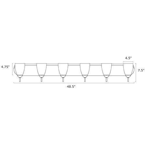 Kira Home Kira Home Armada 48" 6-Light Modern Vanity/Bathroom Light with Brushed Nickel Finish and Frosted Glass Shades