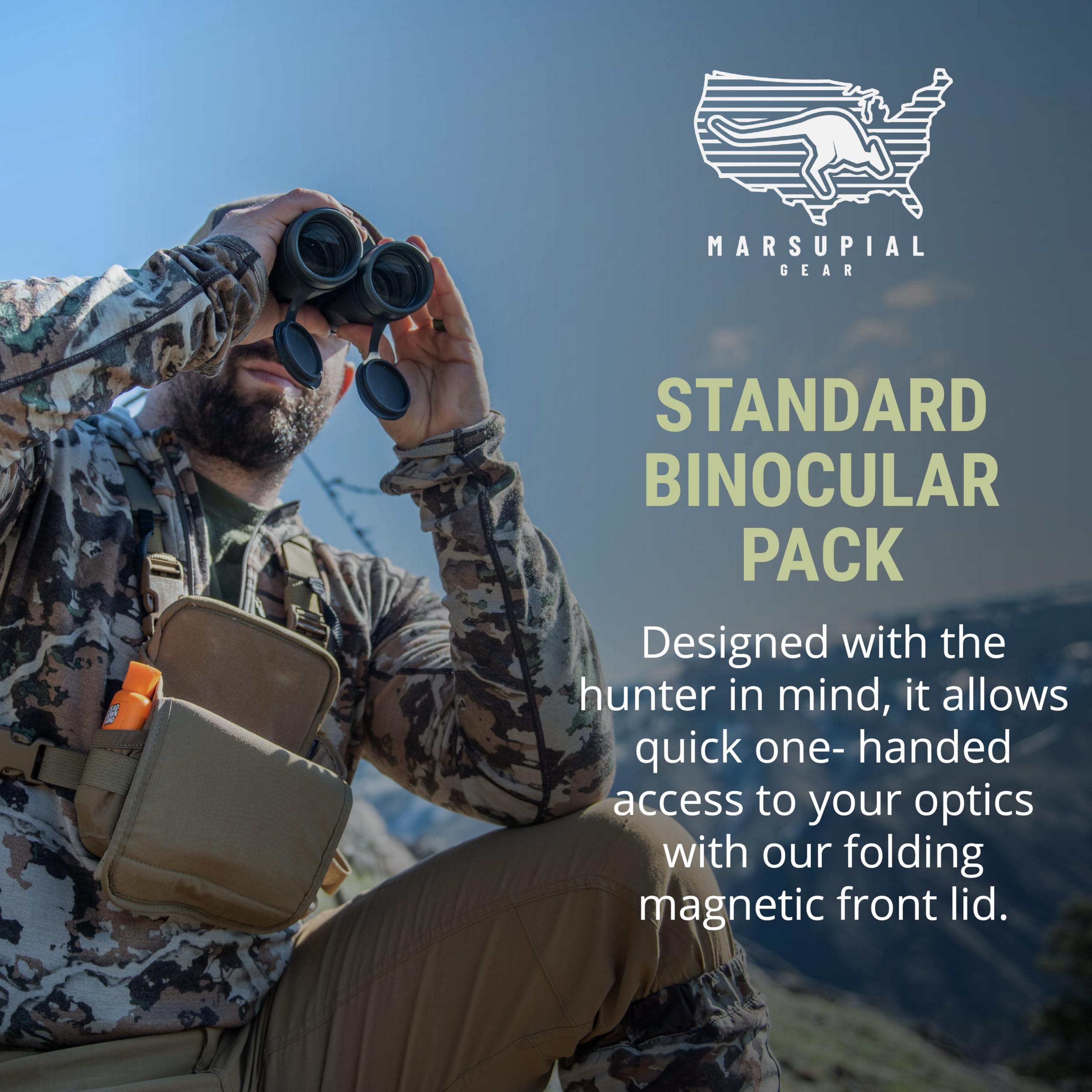 Marsupial Marsupial Gear Standard Binocular Pack - Magnetic Bino Chest Harness Great for Quick One-Handed Access While Hunting with Storage Pockets, Ranger, Small