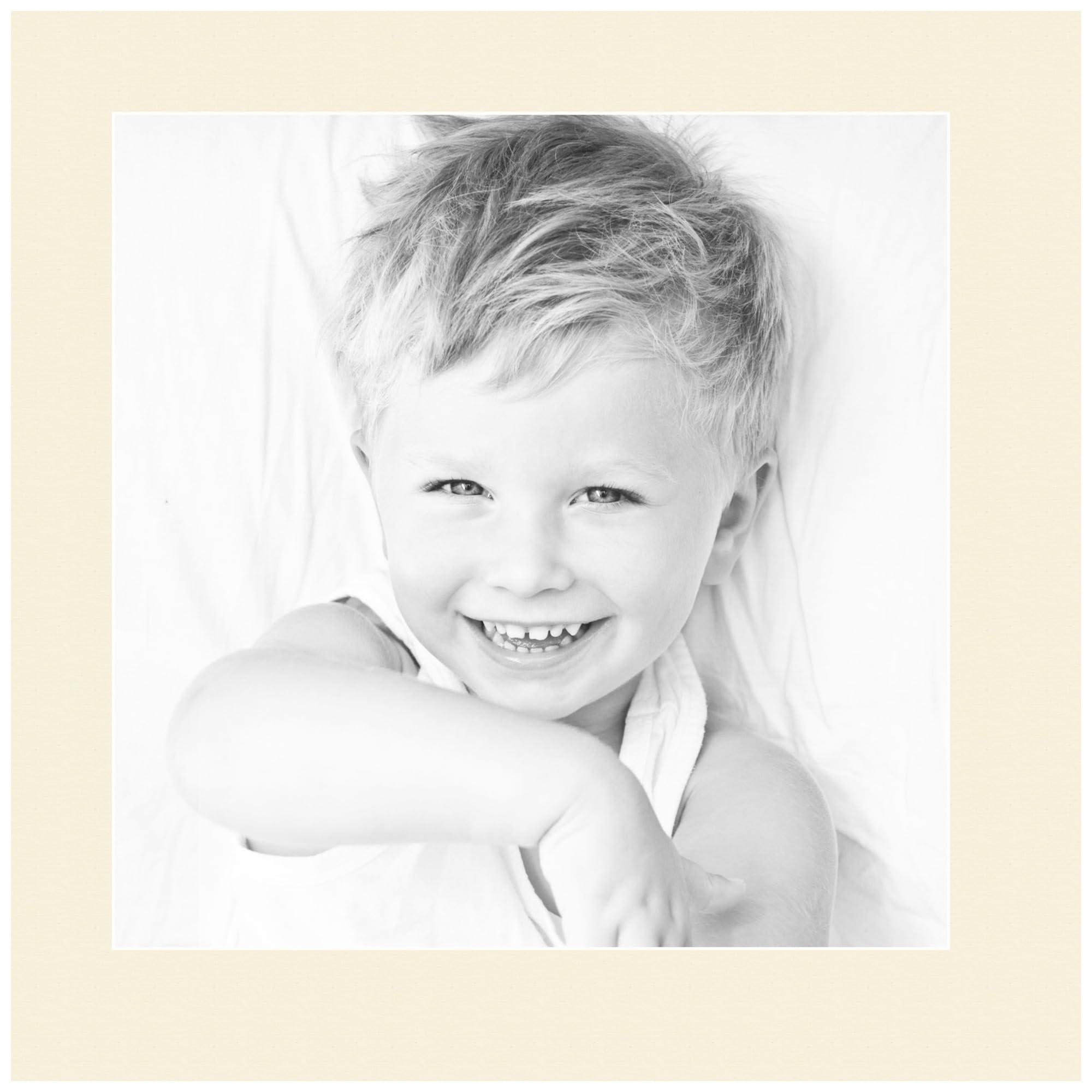 ArtToFrames 14x14 Cream Linen/Ivory Custom Mat for Picture Frame with 10x10 Opening Size (Mat Only, Frame NOT Included) - 7 Pack