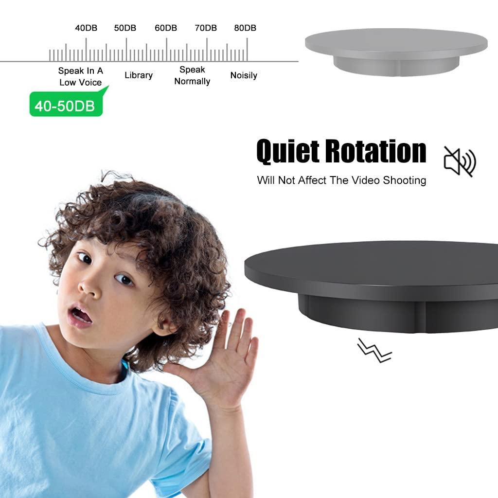 FONOBO FONOBO Electric Rotating Turntable for Photography, 360 Motorized Rotating Stand Display with 5 PVC Backgrounds for Live Video,Black