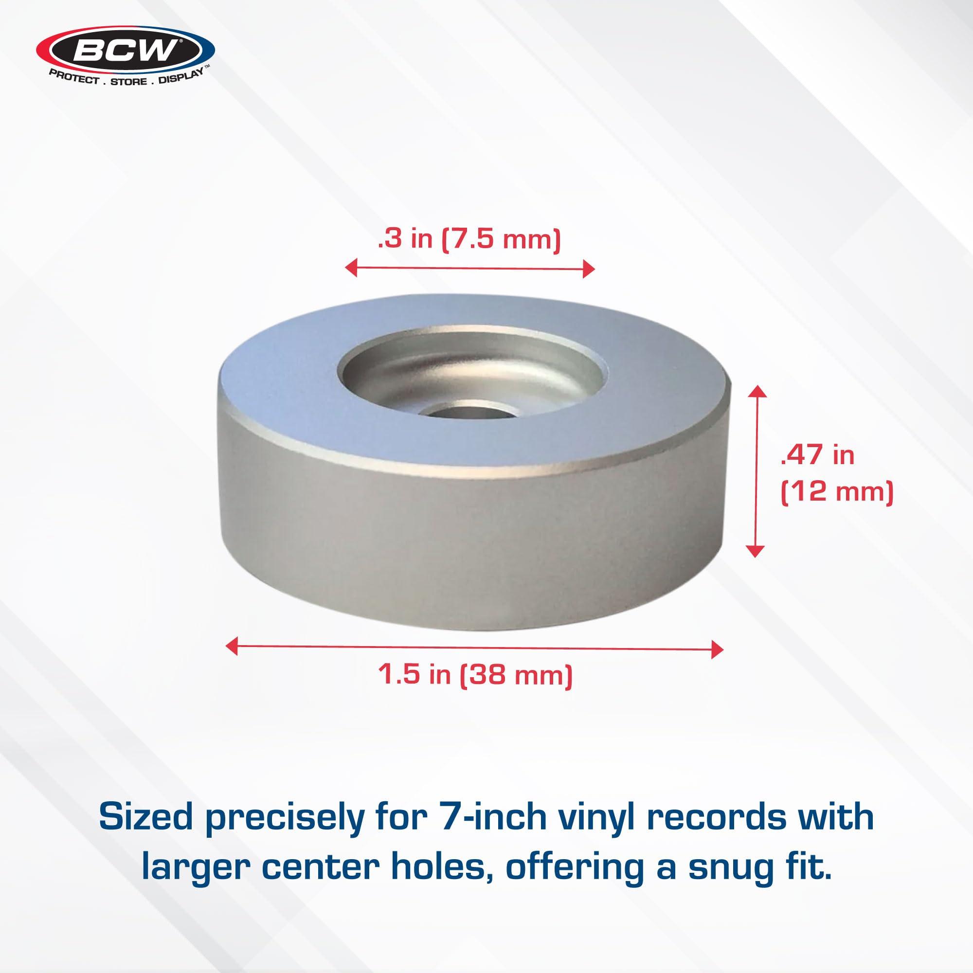 BCW BCW 7 Inch Record Player Adapter - Classic | Aluminum 45RPM Record Adapter | Universal Fit, Turntable Spindle Adapter for Enhanced Vinyl Playback Stability | 45RPM Vinyl Record Centering Accessory