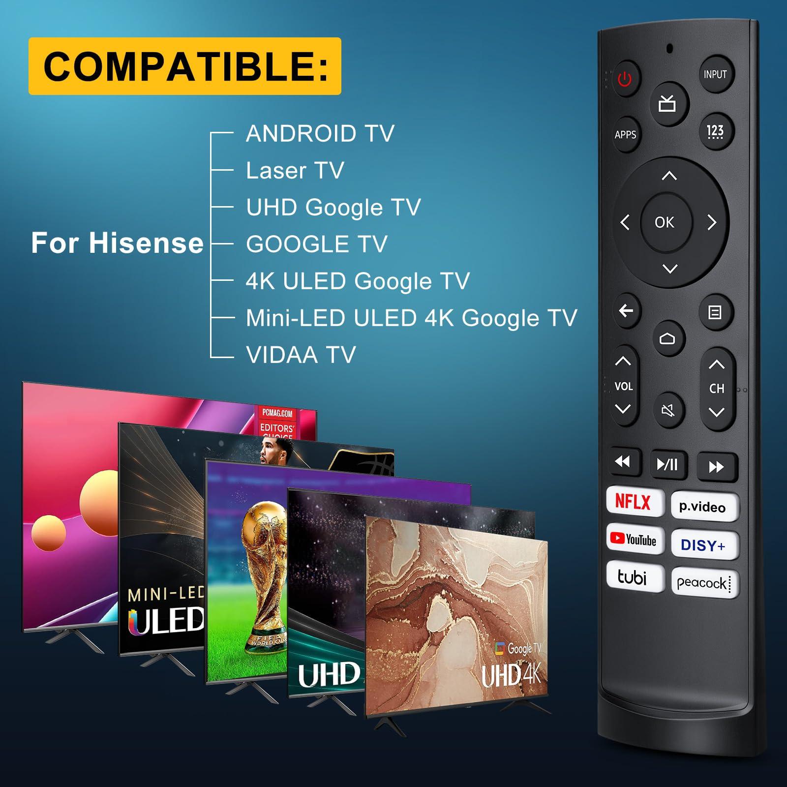 LOUTOC Replacement-for-Hisense-TV-Remote, Universal for Hisense Android/Google Smart TV Remote