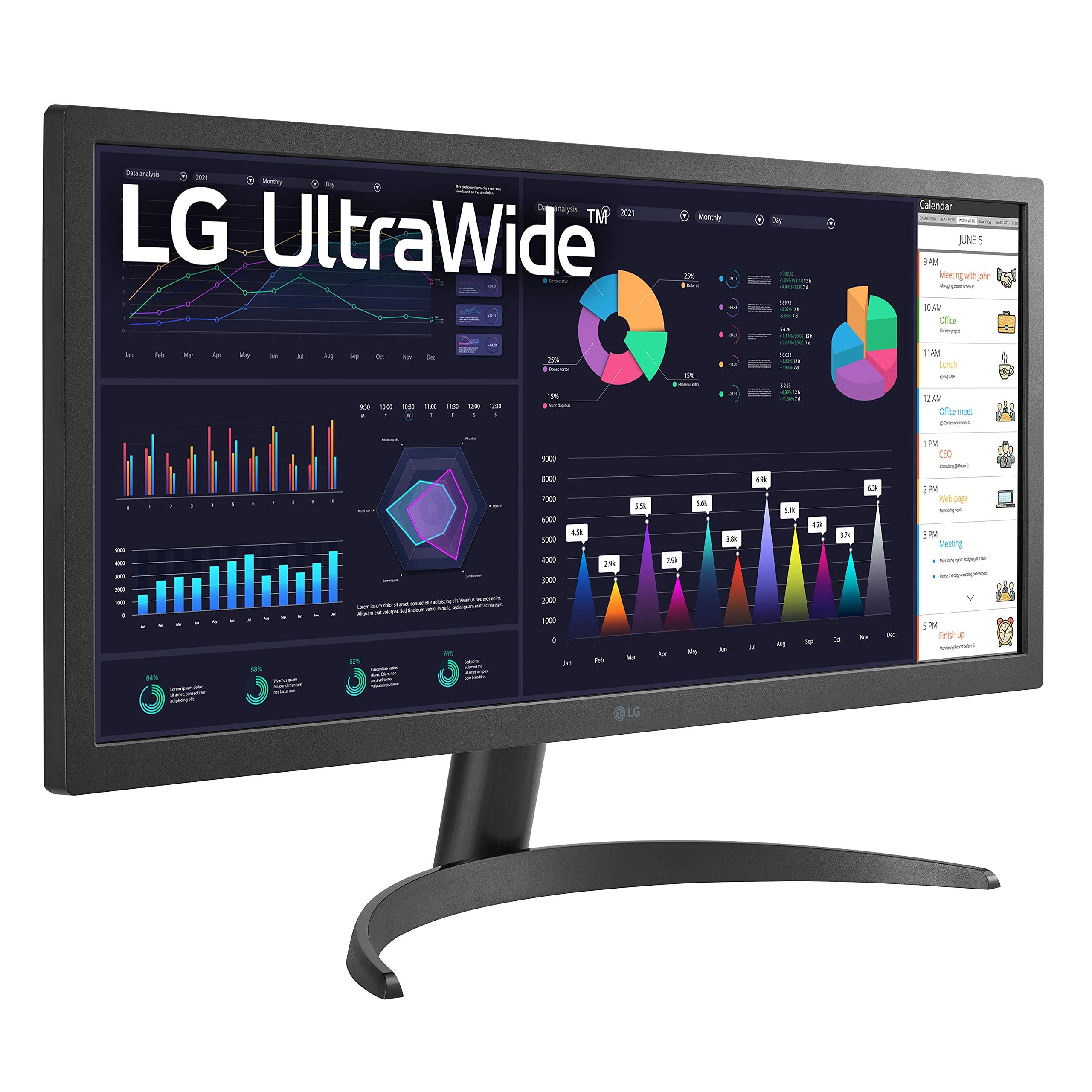 LG LG UltraWide FHD 26-Inch Computer Monitor 26WQ500-B, IPS with HDR 10 Compatibility and AMD FreeSync, Black