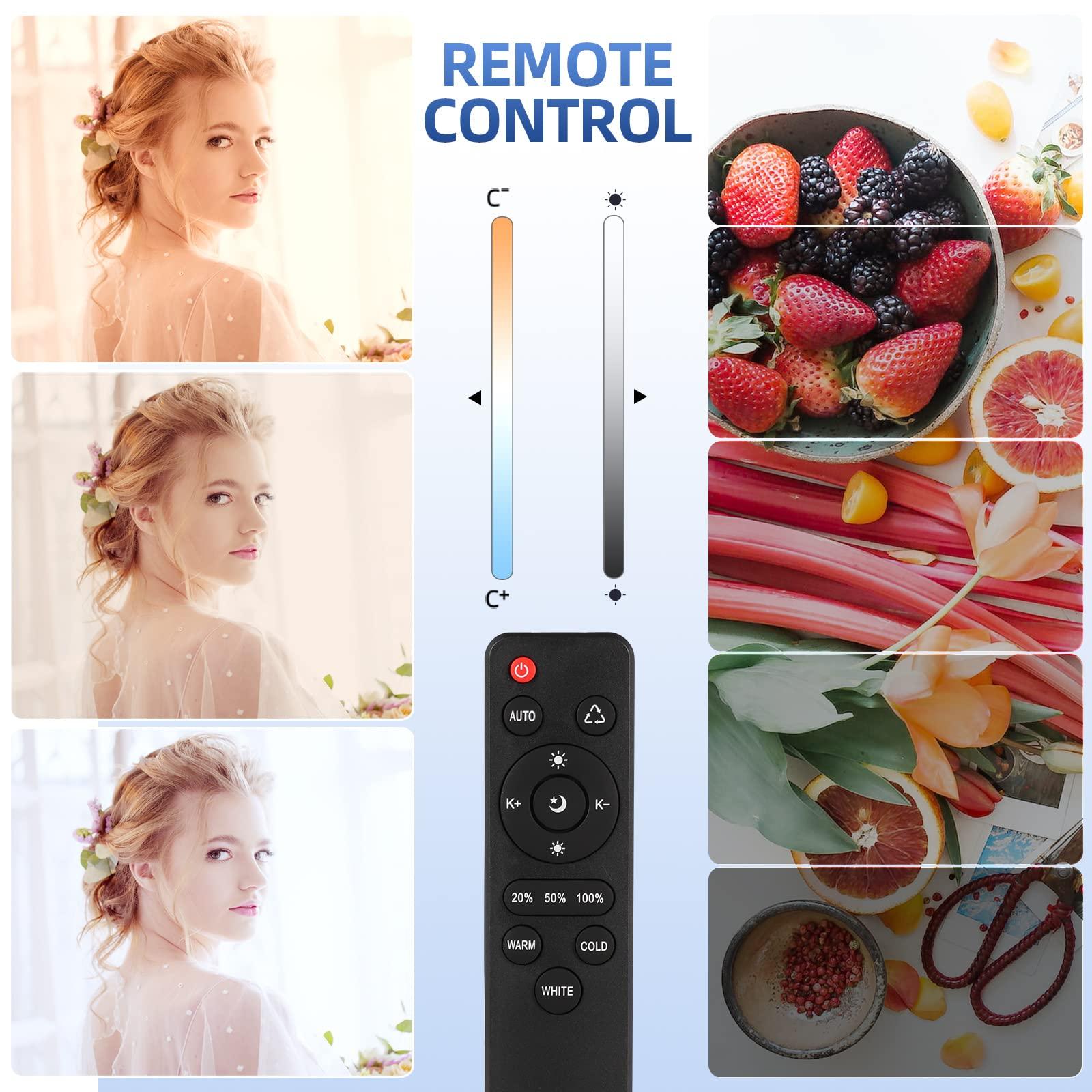 AQIRUI AQIRUI 175W Photography Light Bulb Dimmable Tricolor LED Bulbs 3000-6700K Color Softbox Bulb in E27 Socket for Photography Photo Video Studio Lighting White Warm Cold 2 Pack