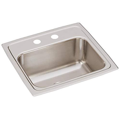 Elkay Elkay LR17162 Lustertone Classic Stainless Steel Single Bowl Drop-in Sink, 2 Faucet Holes