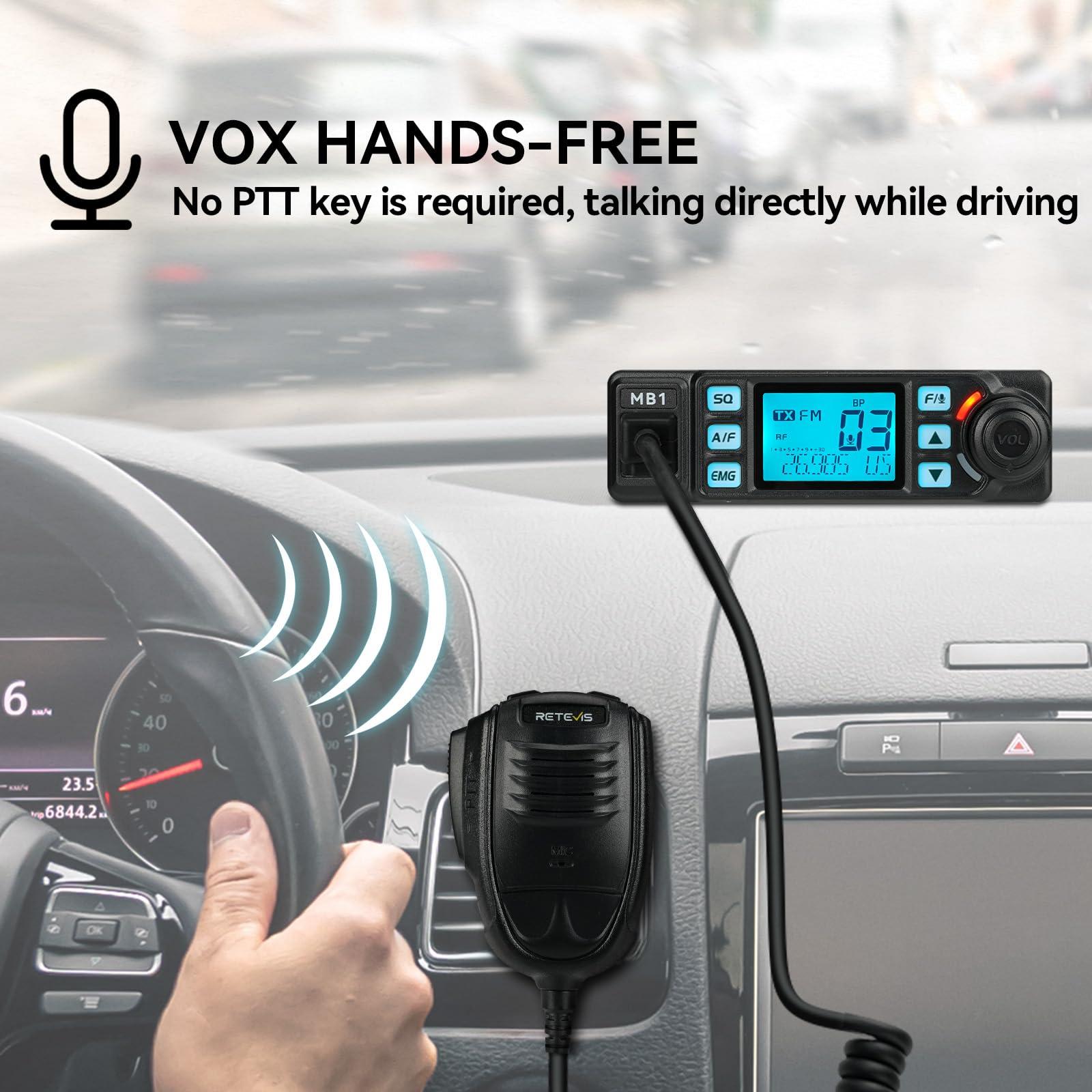 Retevis Retevis RB26 Walkie Talkie Long Range, GMRS Radio with Earpiece and Mic Set(6 Pack), Bundle with Retevis MB1 AM/FM CB Radio(1 Pack), Radios Walkie Talkies for Construction Manufacture