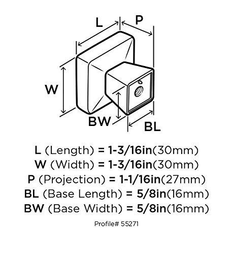 Amerock Amerock | Cabinet Knob | Satin Nickel | 1-3/16 inch (30 mm) Length | Blackrock | 1 Pack | Drawer Knob | Cabinet Hardware