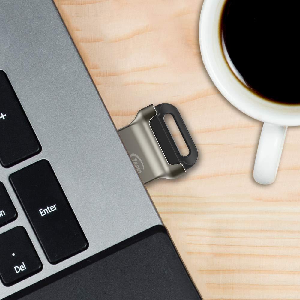 TEAMGROUP TEAMGROUP C162 32GB 5 Pack USB 3.2 Gen 1 USB 3.1/3.0 Mini Fits Metal Read 100MB/s Flash Thumb Drive External Data Storage Memory Stick Compatible with Computer/Laptop Black TC162332GB21