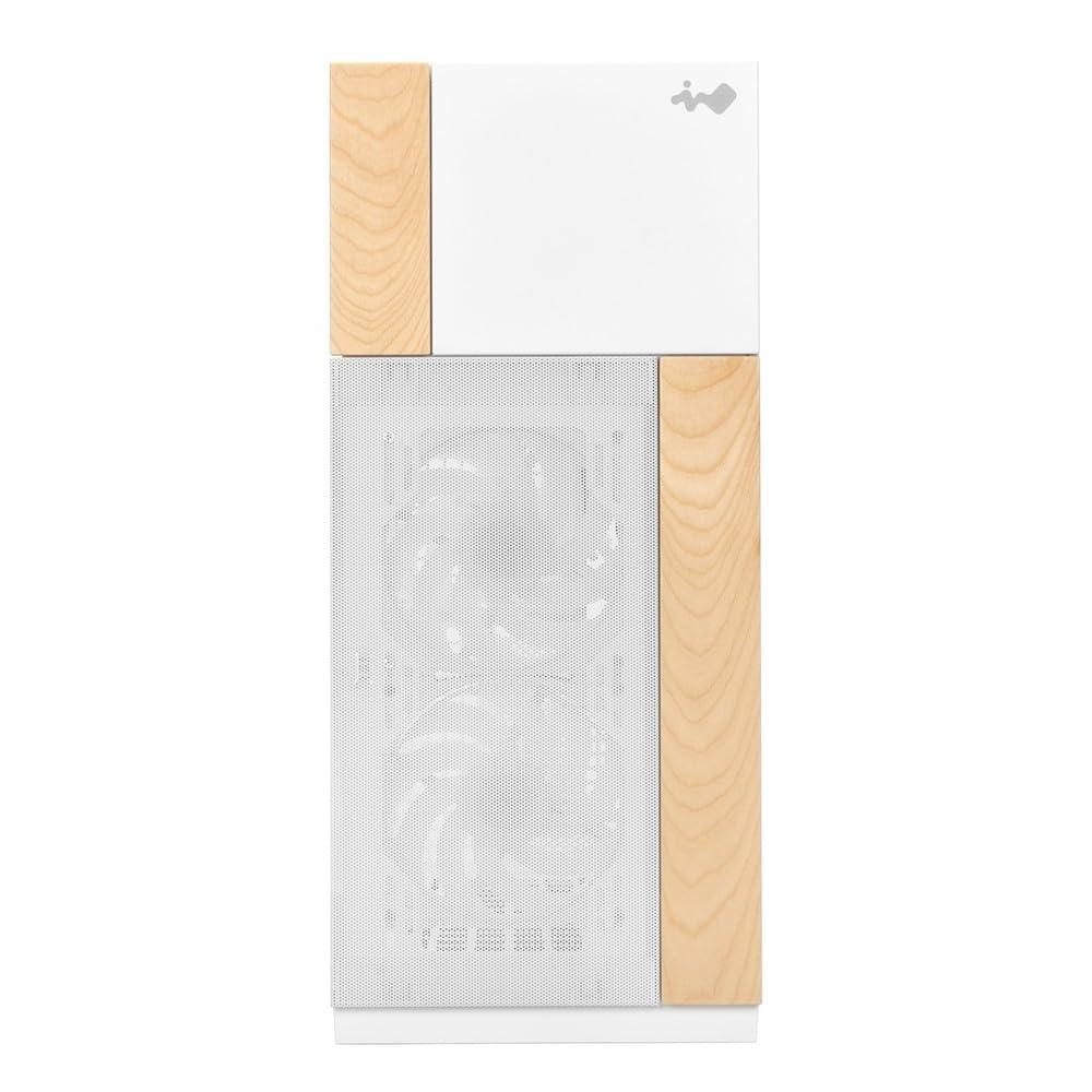 IN WIN InWin F5 White E-ATX Full Tower Computer Case with Customizable Wooden Front Modular Bezels, Tempered Glass Panels, Ventilated Mesh Panels, and Offers Back Connect ATX Motherboard Support