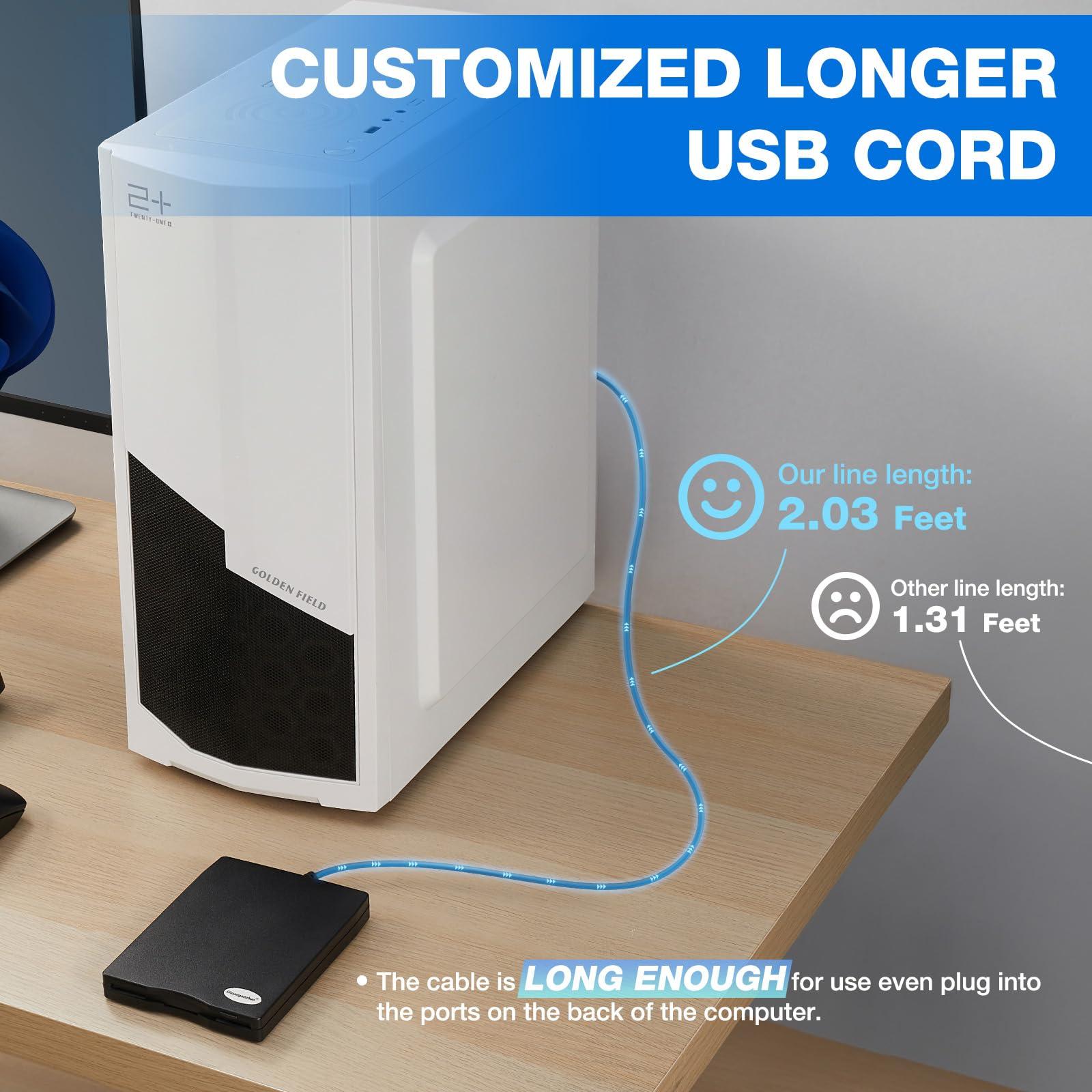 Chuanganzhuo Chuanganzhuo Floppy Disk Reader 3.5 inch External USB Floppy Disk Drive Floppy Disc Reader for PC Laptop Windows 11/10 (Frosted Texture, 3.5 Inch)