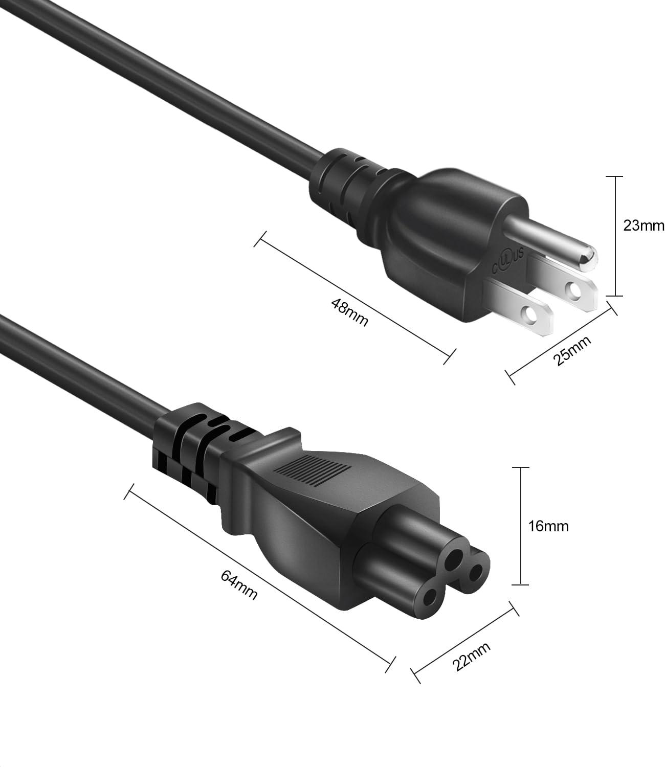 LitStar AC Power Cord for LG TV 32" 39" 40" 42" 44" 47" 49" 50" 55" 60" 65" Inch Smart LED LCD HD TV 3 Prong Power Cable Replacement 6 Feet