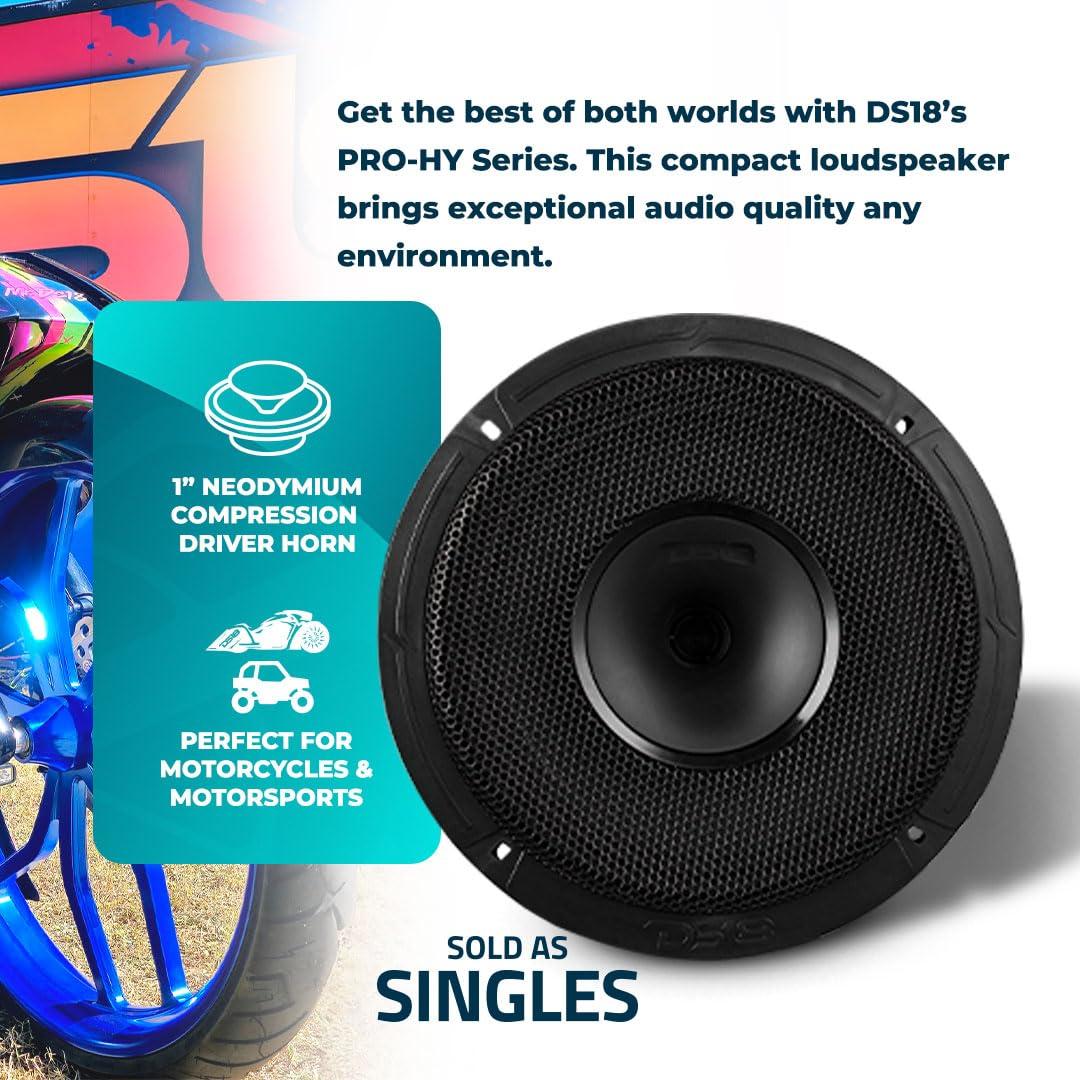 DS18 DS18 PRO-HY8.4MSL 8 Inches Shallow Hybrid Mid-Range Car Audio Loudspeaker with Built-in Driver and Grill Included 400W Max 200W RMS 4 Ohms (1 Speaker)