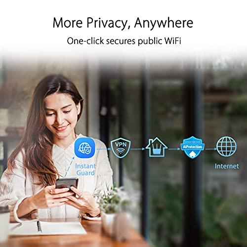 ASUS ASUS ZenWiFi Whole-Home Tri-Band Mesh WiFi 6E System (ET8 2PK), Coverage up to 5,500 sq.ft & 6+Rooms, 6600Mbps, New 6GHz Band, AiMesh,Instant Guard