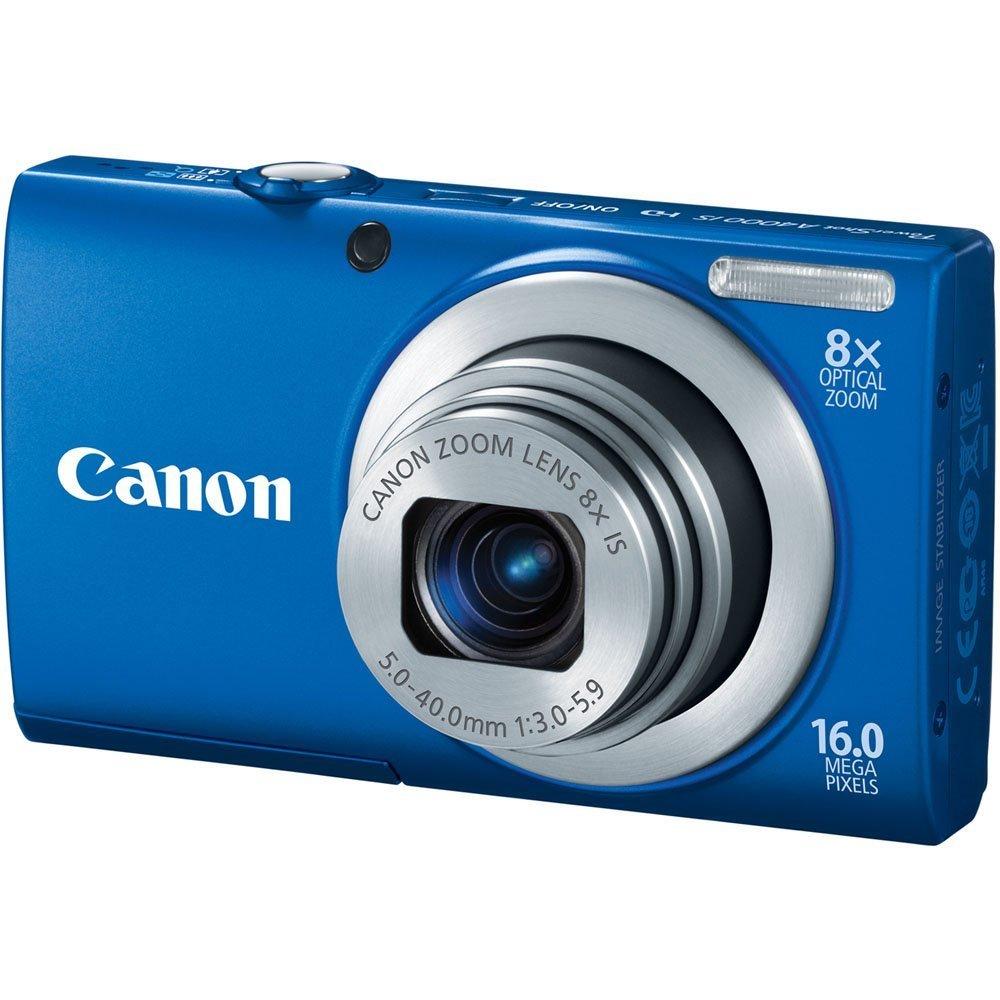 Canon Canon PowerShot A4000 is 16.0 MP Digital Camera with 8X Optical Image Stabilized Zoom 28mm Wide-Angle Lens with 720p HD Video Recording and 3.0-Inch LCD (Blue) (Renewed)