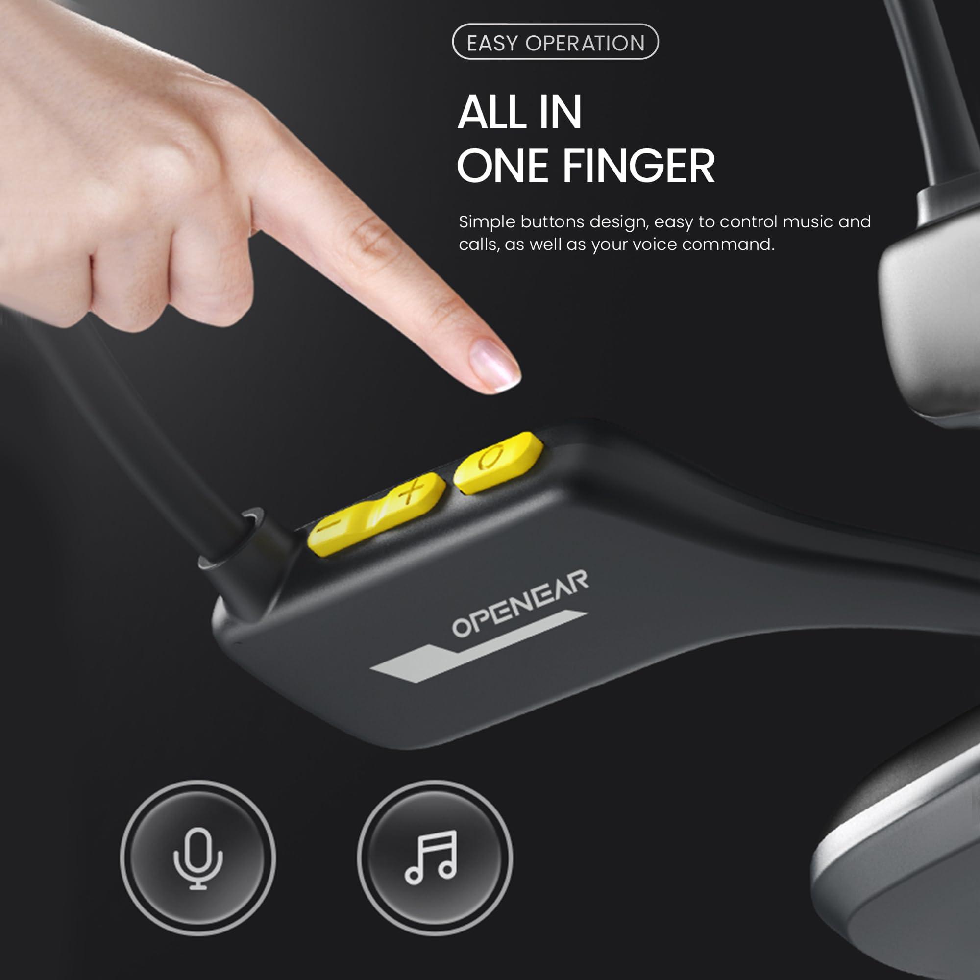 XIMAND XIMAND Bone Conduction Headphones IP68 Swimming Waterproof Dustproof Sweatproof MP3 Player Headset Underwater Music Player 8GB 1000 Songs, Open-Ear Wireless Earphones Bluetooth 5.3 with Mic - Black