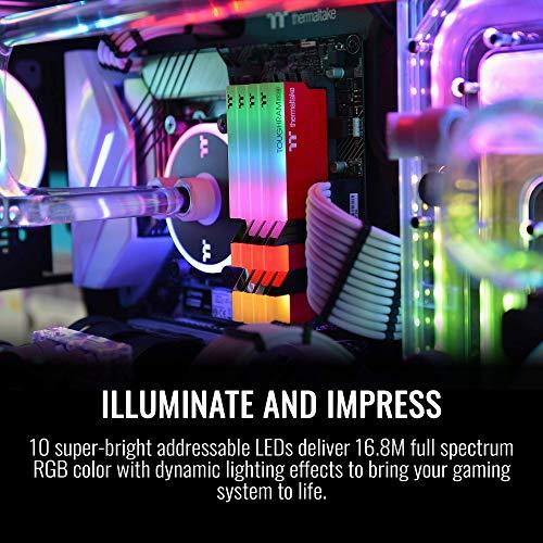 Thermaltake Thermaltake TOUGHRAM RGB DDR4 3600MHz 16GB (8GB x 2) 16.8 Million Color RGB Alexa/Razer Chroma/5V Motherboard Syncable RGB Memory- Racing Red (RG25D408GX2-3600C18A)