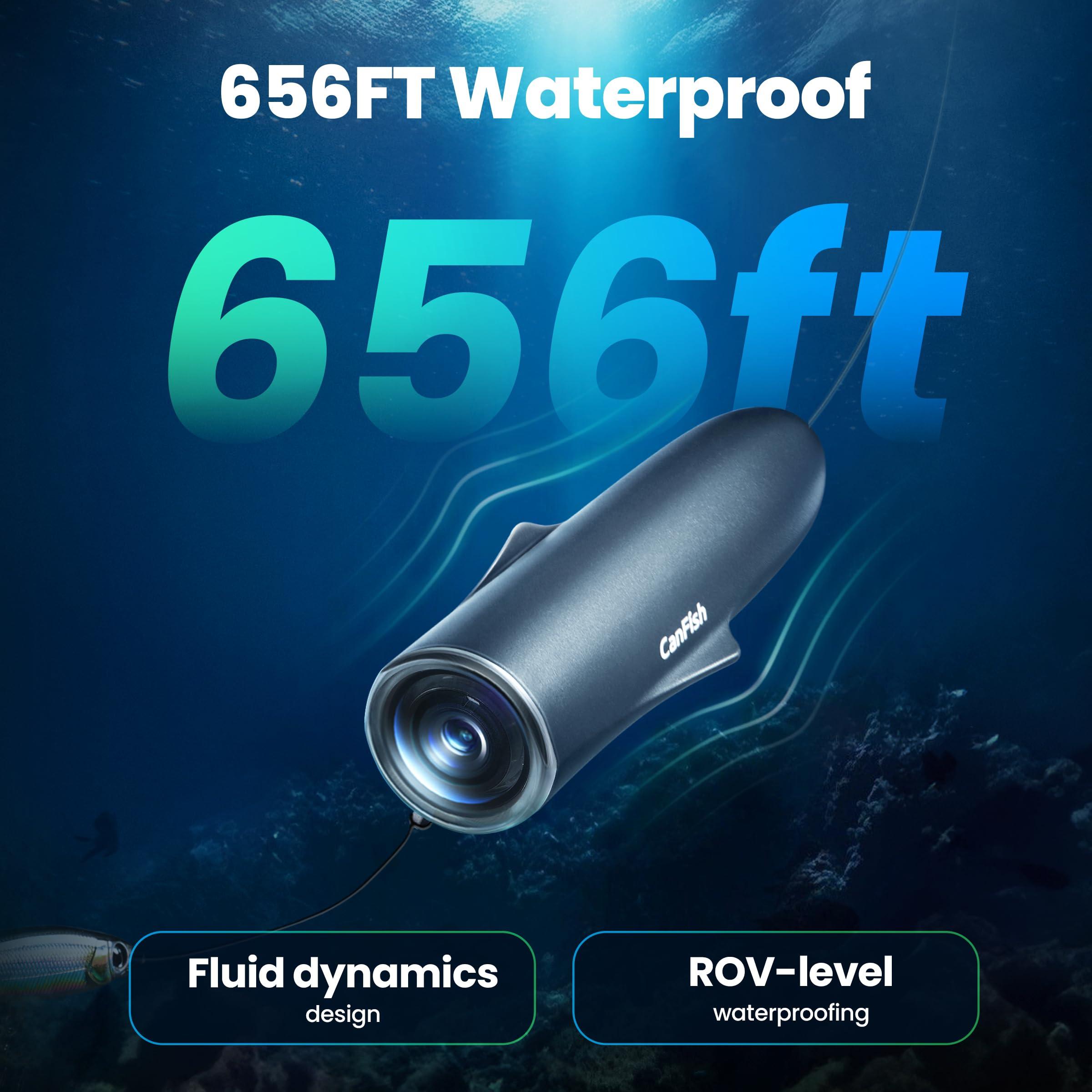 Chasing CanFish Fishing CamX Underwater Fishing Camera, HD 1080P &136Ultra-Wide-Angle,656FT ROV Waterproof/Motion Sensing/Segmented Intelligent Recording/Wireless Charge/App Compatible with iOS and Android
