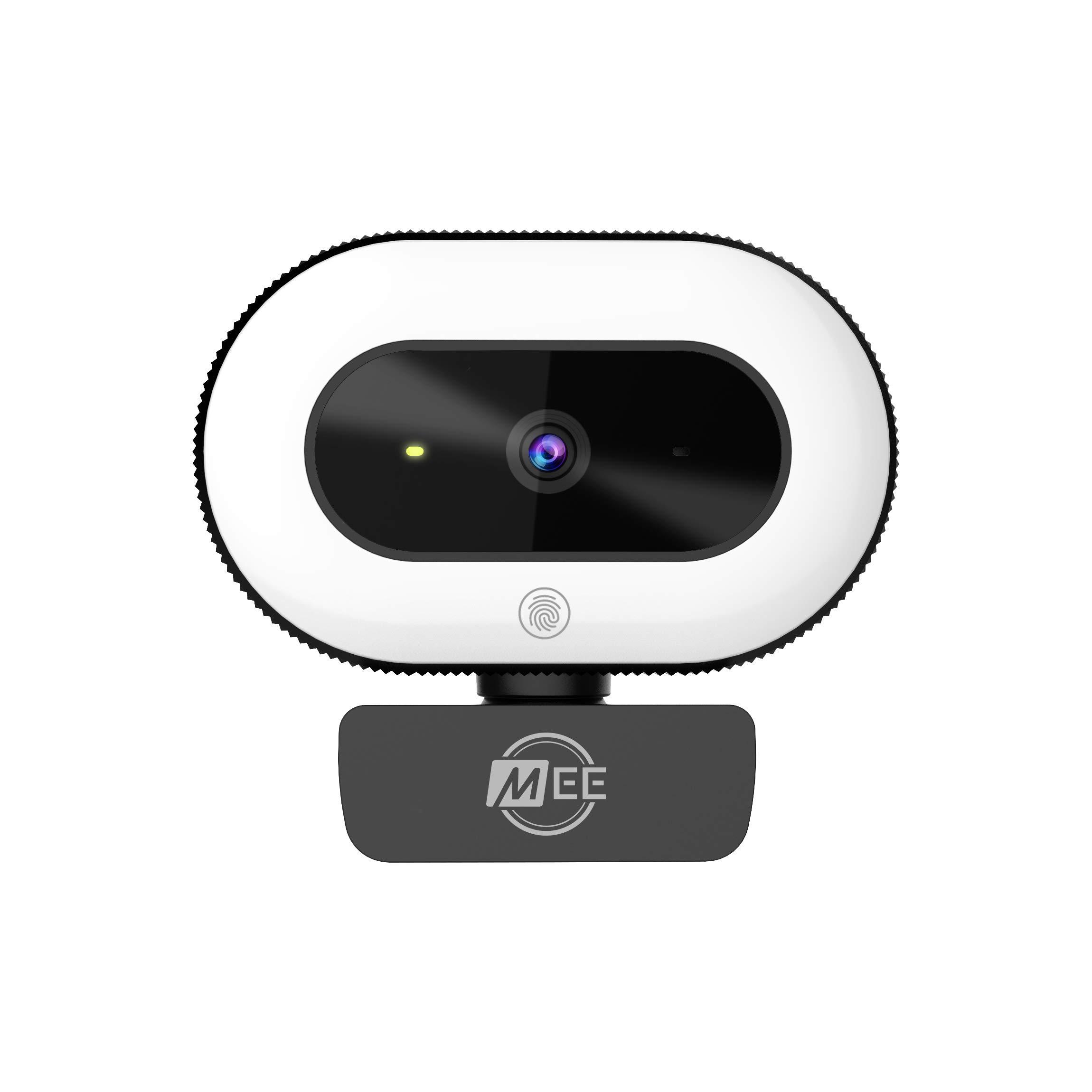 MEE audio MEE audio CL8A 1080p HD Webcam with Ring Light, Microphone, Autofocus, Low Light Correction, 360° Rotation; USB Streaming Web Camera for Video Calling via Zoom/Skype on Computer PC Mac Laptop Desktop