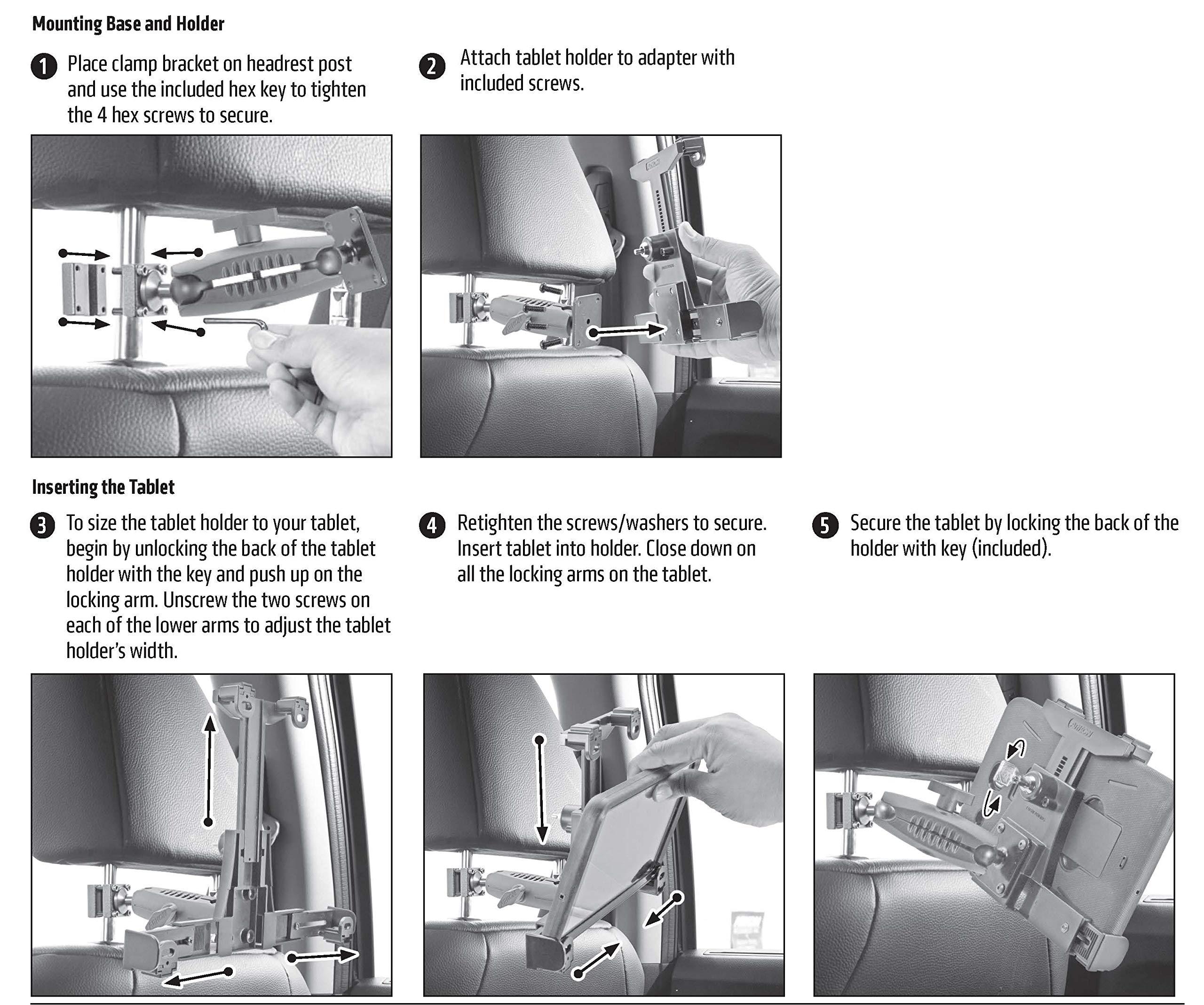 ARKON ARKON Mounts Robust Locking Headrest Tablet Mount for iPad Air 2 iPad Pro iPad