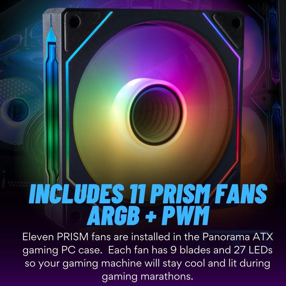 Empowered PC Panorama RTX 4060 TI Gaming PC Desktop - AMD Ryzen 7 5700X Processor, 32GB DDR4 RAM, 1TB NVMe M.2 SSD, WiFi + BT, KB&M, Windows 11 Home - Best 2024 RGB Prebuilt Tower Computer for Gamers