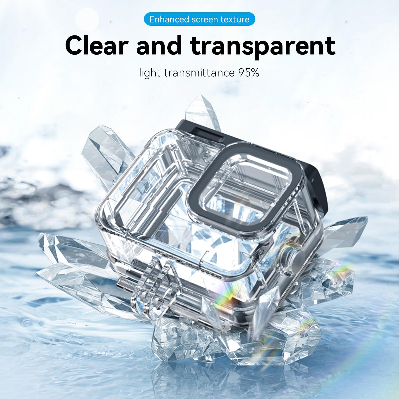 TELESIN TELESIN Waterproof Case with 3-Pack Dive Filter for GoPro Hero 13 Hero 12 Hero 11 Hero 10 Hero 9 Black Supports 60M/196FT Underwater Scuba Snorkeling Deep Diving with Red Magenta Filter Go Pro