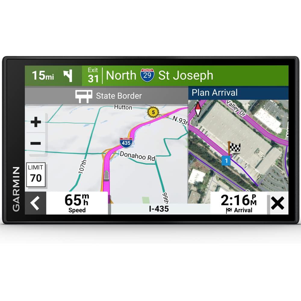 Garmin Garmin 010-02739-00 dezl OTR710 7" GPS Truck Navigator | Official USA Partner Model | Bundle with Hard EVA 8" Case with Zipper, 32GB MicroSD Card, Deco Gear Dual DC 12V/24V Electronic Car Socket