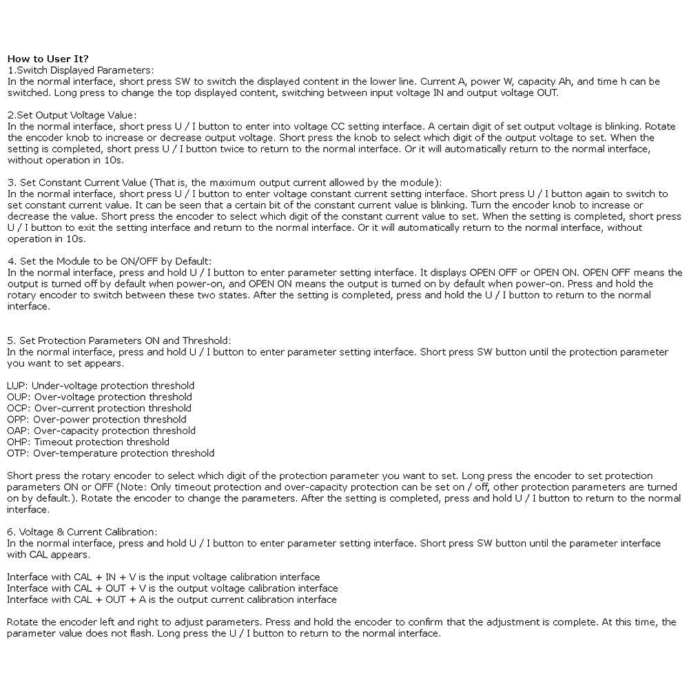 TKXEC DC DC Buck Boost Converter Variable Voltage Regulator CC CV 0.5-30V 4A 5V 6V 12V 24V Power Module Adjustable Voltage Regulated Laboratory Power Supply