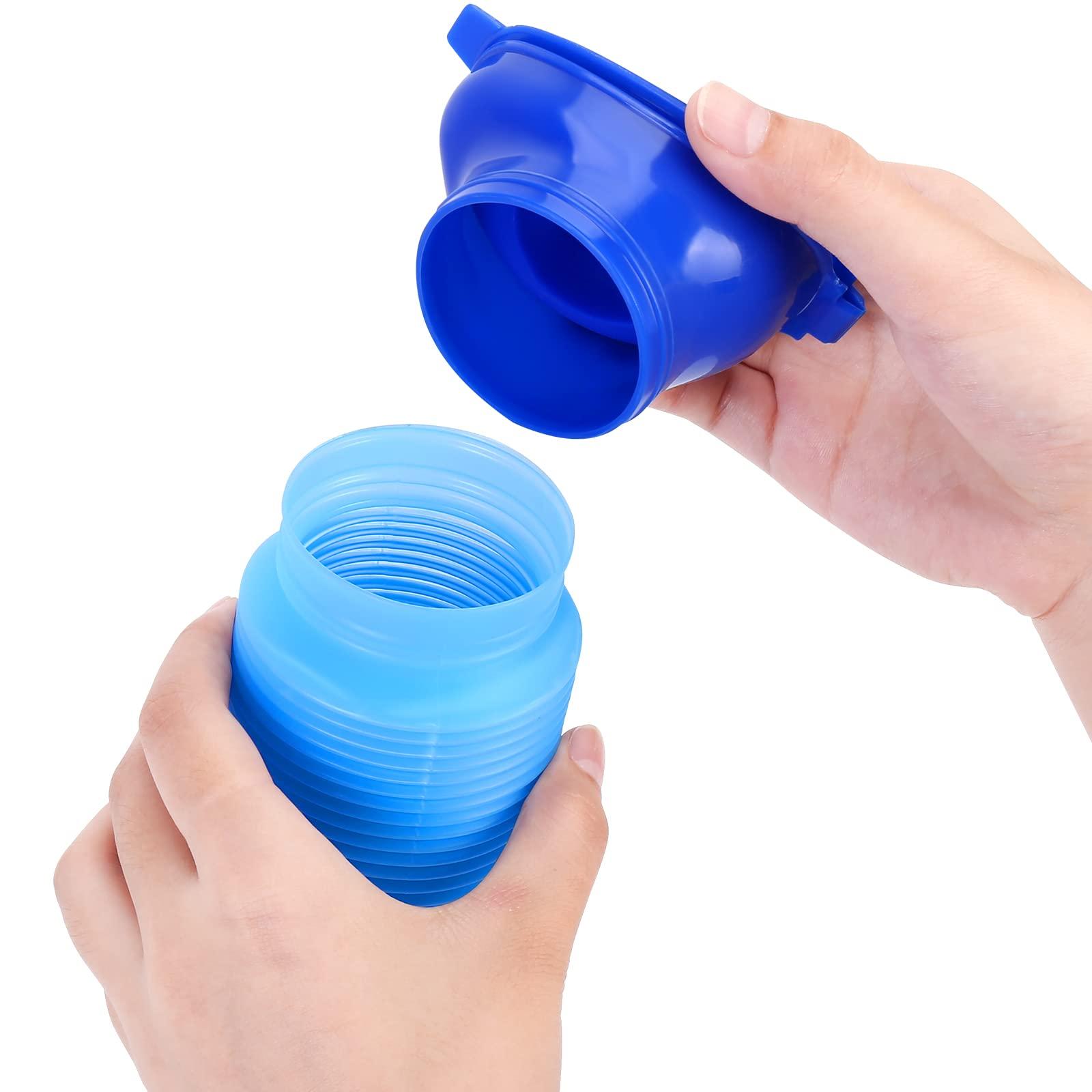 DricRoda Set of 2 Portable Travel Urinal, Collapsible Urinals for Men and Women, Reusable Kids Potty, Personal Pee Bottle for Outdoor Camping, Long Road Trip and in Traffic