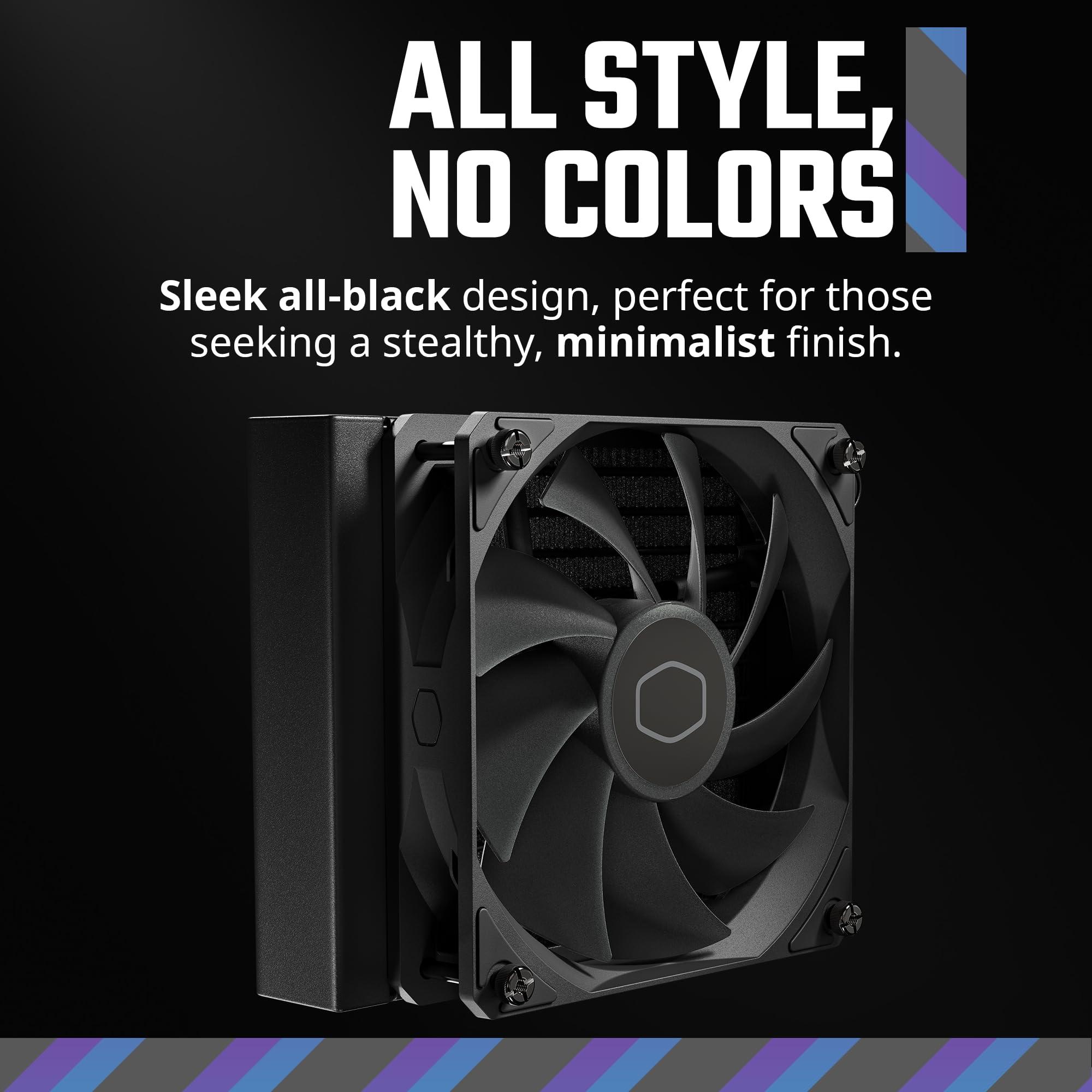 Cooler Master Cooler Master 120L Core Close-Loop AIO Liquid Cooler, R7|i5 Gen S Dual Chamber Pump, 120mm PWM, 120mm Radiator, White Lighting, AMD Ryzen AM5|4, Intel LGA 1851|1700 Platform