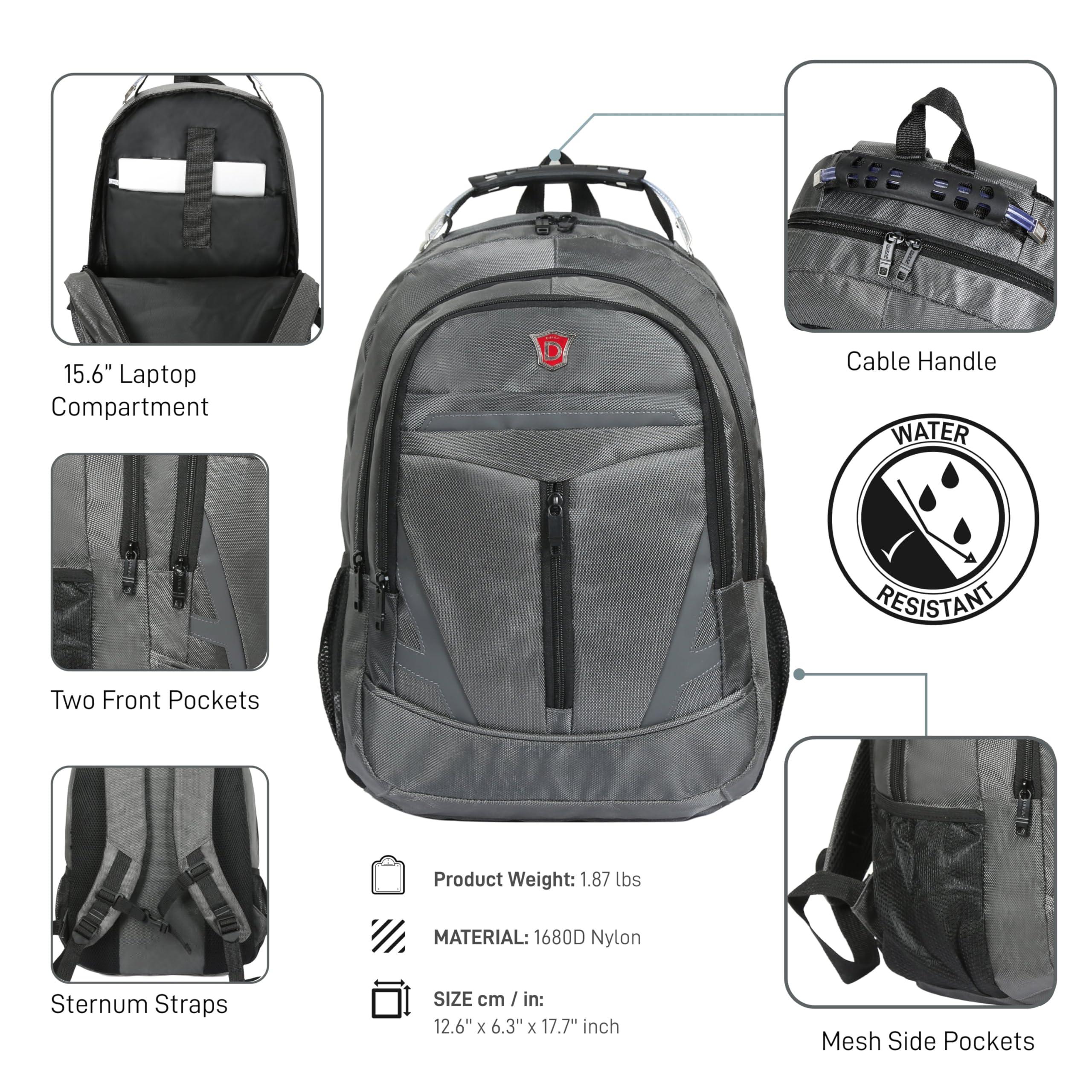 DUKAP DUKAP EMINENT 15.6 Inch Executive Laptop Backpack with Durable and Lightweight Fabrics, Travel Bag with Anti Theft Pockets and Padded, Grey