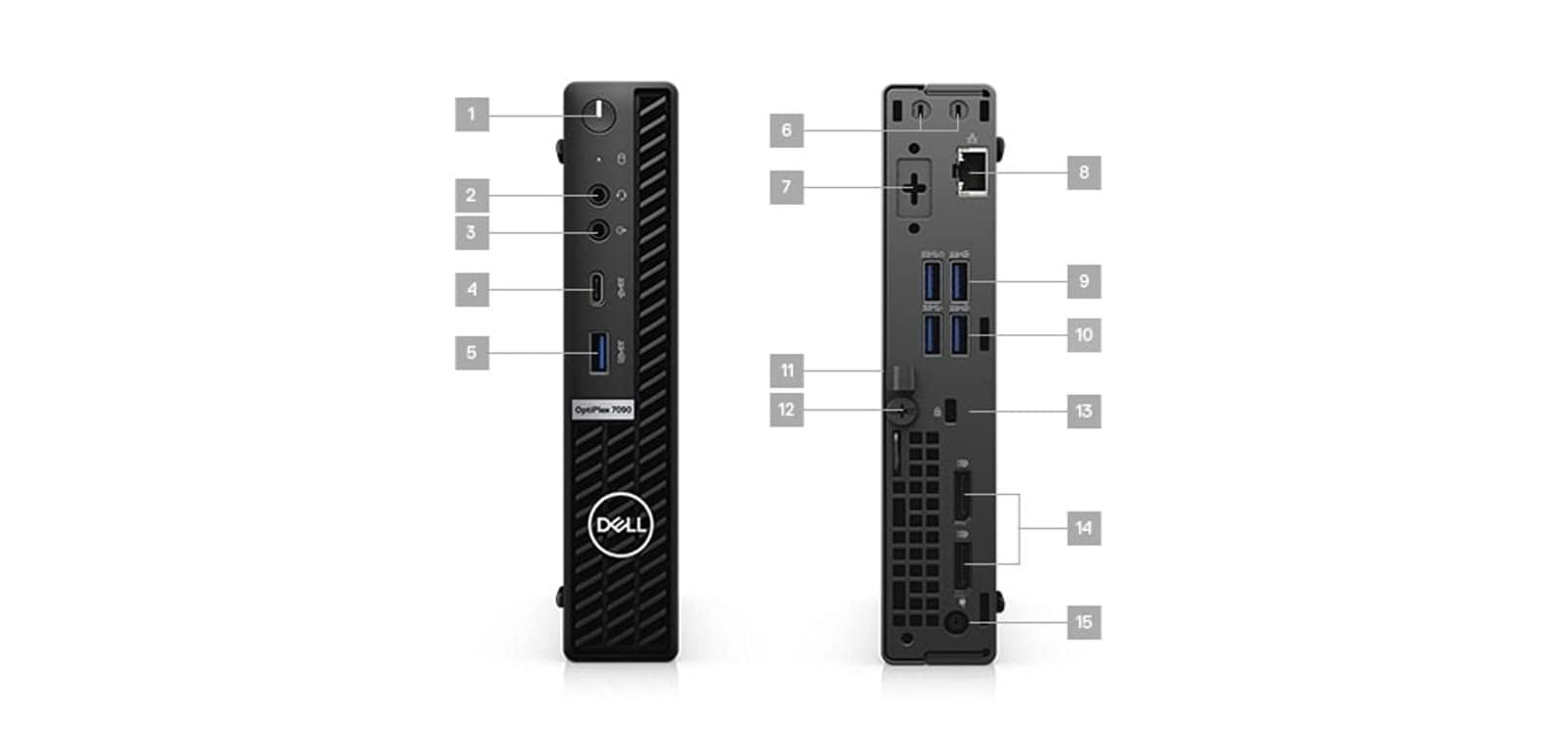 Dell Dell Optiplex 7090 Micro Desktop | Core i5-10500T - 256GB SSD Hard Drive - 16GB RAM | 6 cores @ 3.8 GHz Win 11 Pro Black