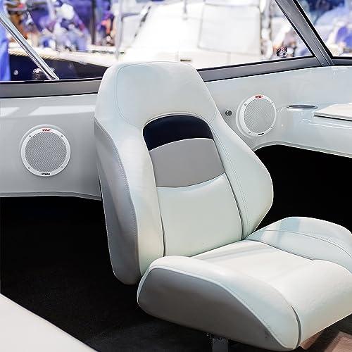 Pyle Pyle 6.5 Inch Dual Marine Speakers - 2 Way Waterproof and Weather Resistant Outdoor Stereo Sound System with 400 Watt Power, Polypropylene Cone and Butyl Rubber Surround - 1 Pair - PLMR605W(White)