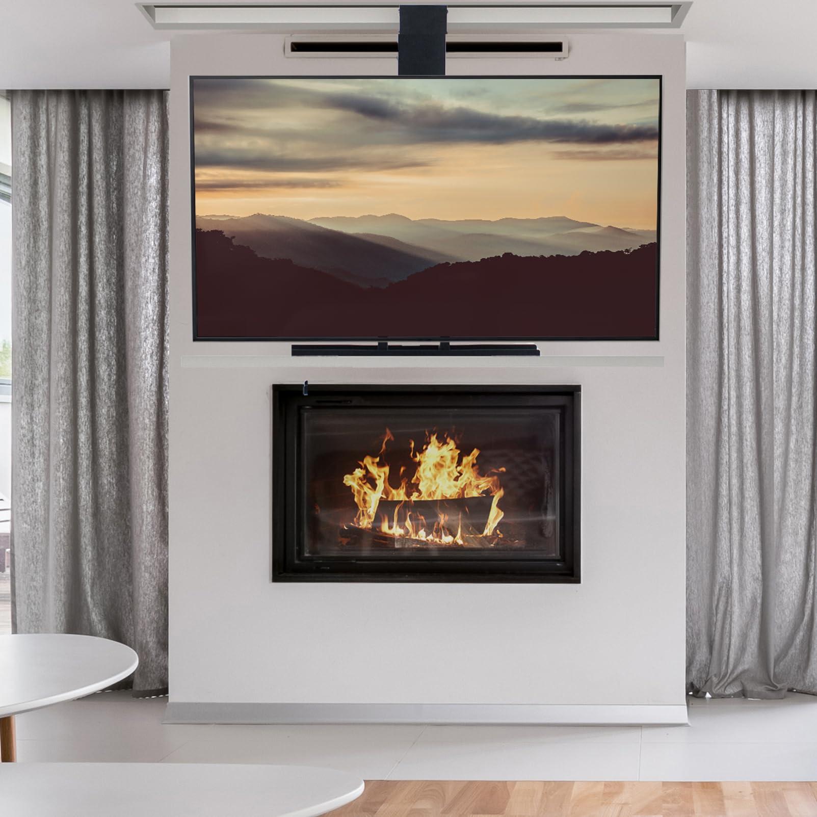 VIVO VIVO Motorized Drop Down Ceiling TV Mount for 32 to 55 inch Screens, Vertical Electric Television Bracket with Remote Control, Compact Design for Enclosures, Black, MOUNT-E-DN55