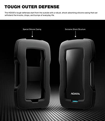 ADATA ADATA HD330 4TB USB 3.1 Shock-Resistant Extra Slim External Hard Drive Black (AHD330-4TU31-CBK)