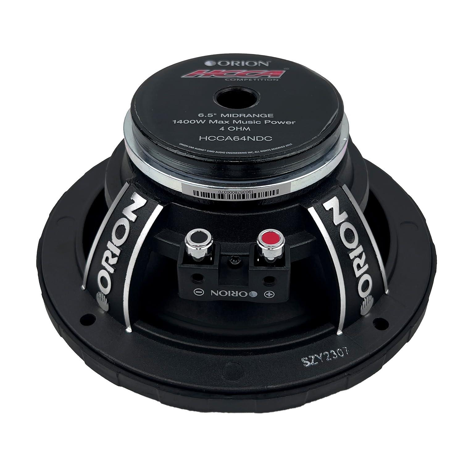 ORION ORION HCCA64NDC HCCA Series 6.5 Ultra Efficient Neodymium Midrange Dust Cap Loudspeaker, 1400W Max Power, 350W RMS, 4 Ohm, 1.5 Voice Coil - High Output Pro Car Audio, Premium Quality Speaker (Pair)