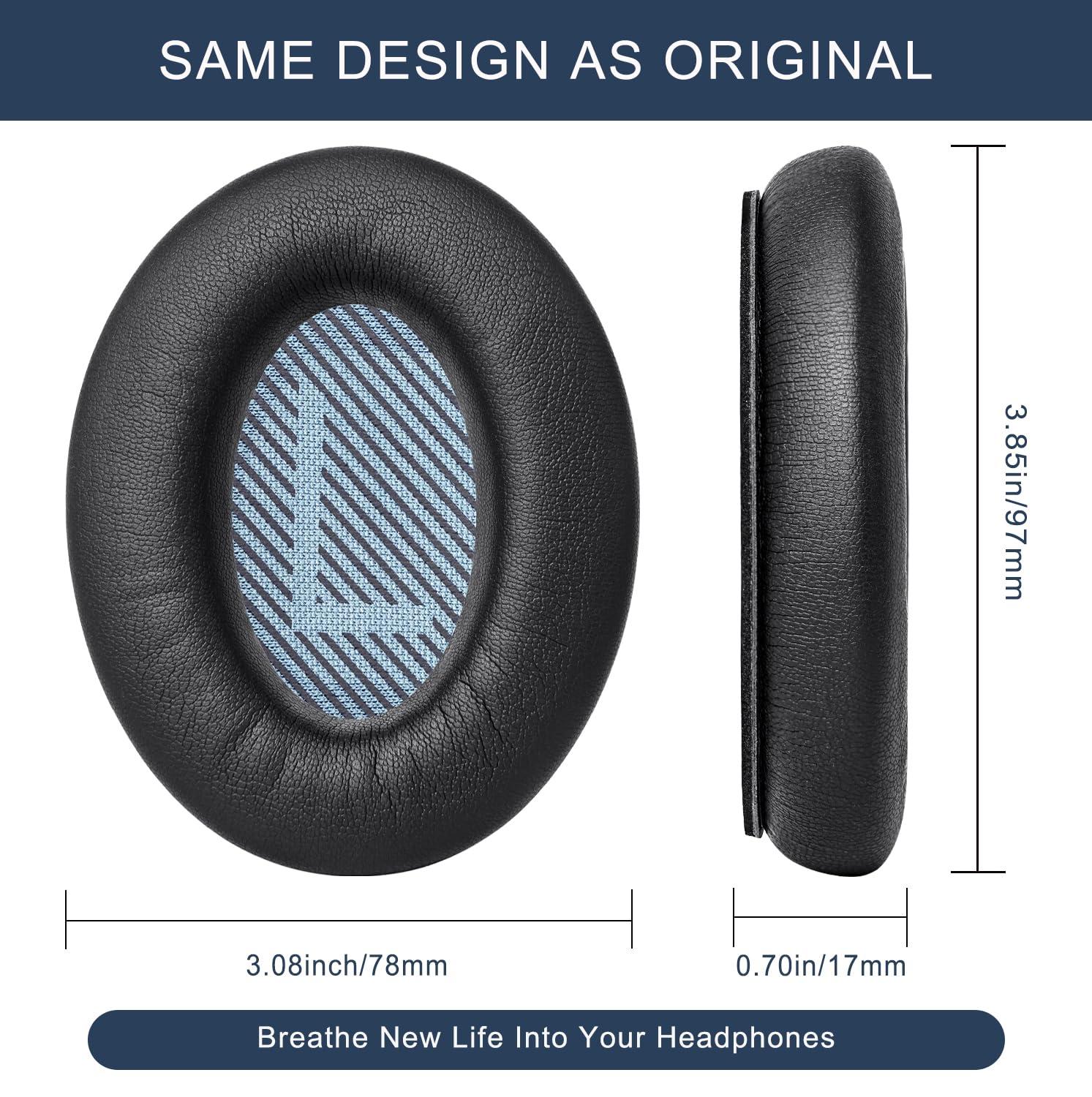 GEVO Ear Pads Replacement for Bose SoundLink AE2 - GEVO Earpad Cushions for SoundLink AE2 / SoundLink Around Ear ii Wireless Headphones with Premium Protein Leather Noise Isolation Memory Foam (Black)