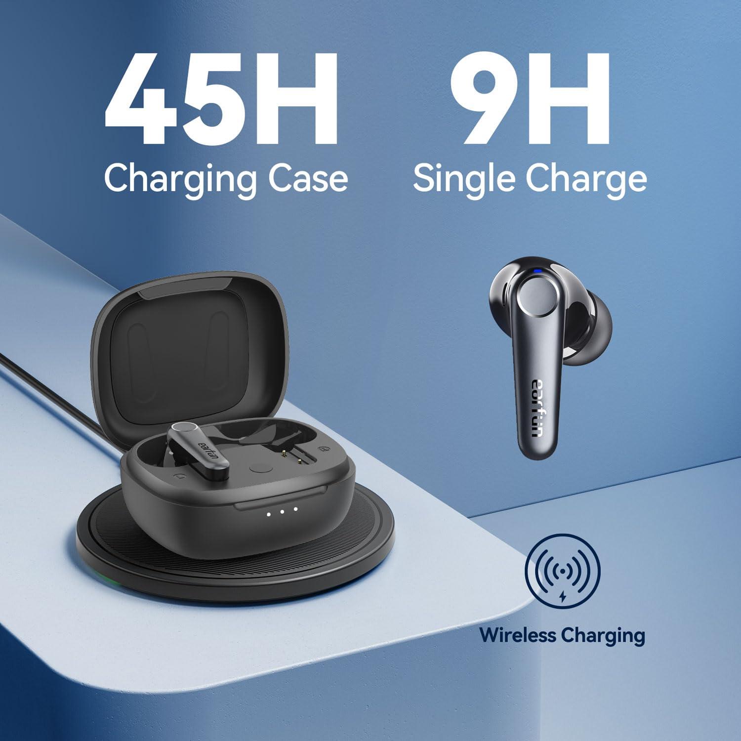 EarFun EarFun Air Pro 3 Noise Cancelling Earbuds, Qualcomm aptX Adaptive Sound, 6 Mics CVC 8.0 ENC, Bluetooth 5.3 Earbuds, Multipoint Connection, 45H Playtime, App Customize EQ, Wireless Charging
